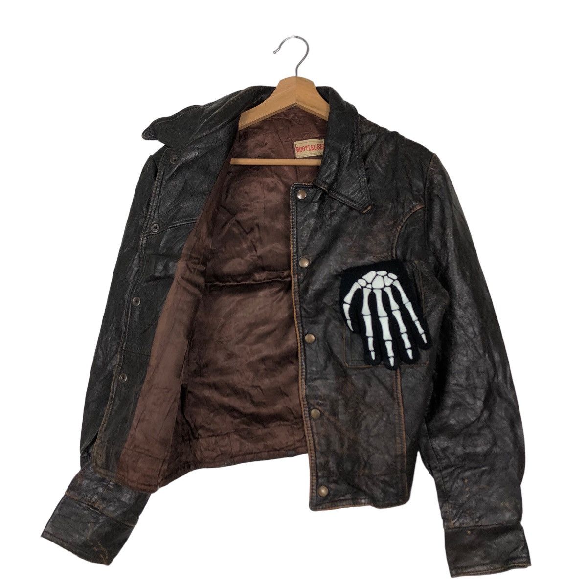 Genuine Leather 🔥90’s Vintage Genuine Leather Jacket Bootlegger Biker Wear Size US S / EU 44-46 / 1 - 9 Thumbnail