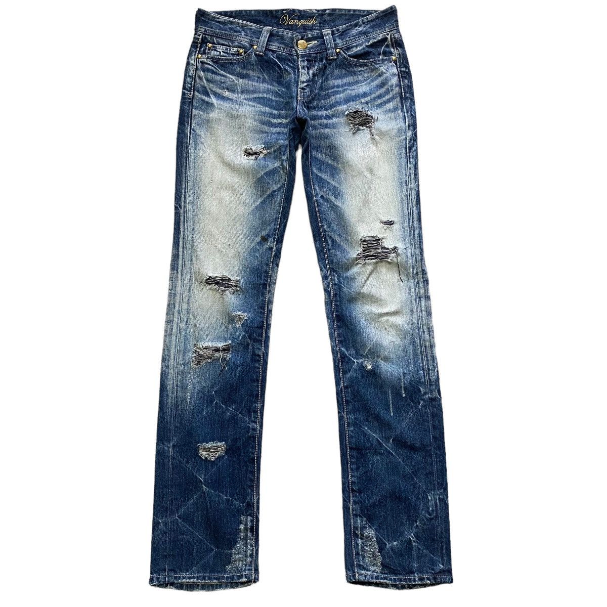 Vanquish Vanquish Acid Wash Denim Skinny Jeans Distressed Size US 29 - 1 Thumbnail