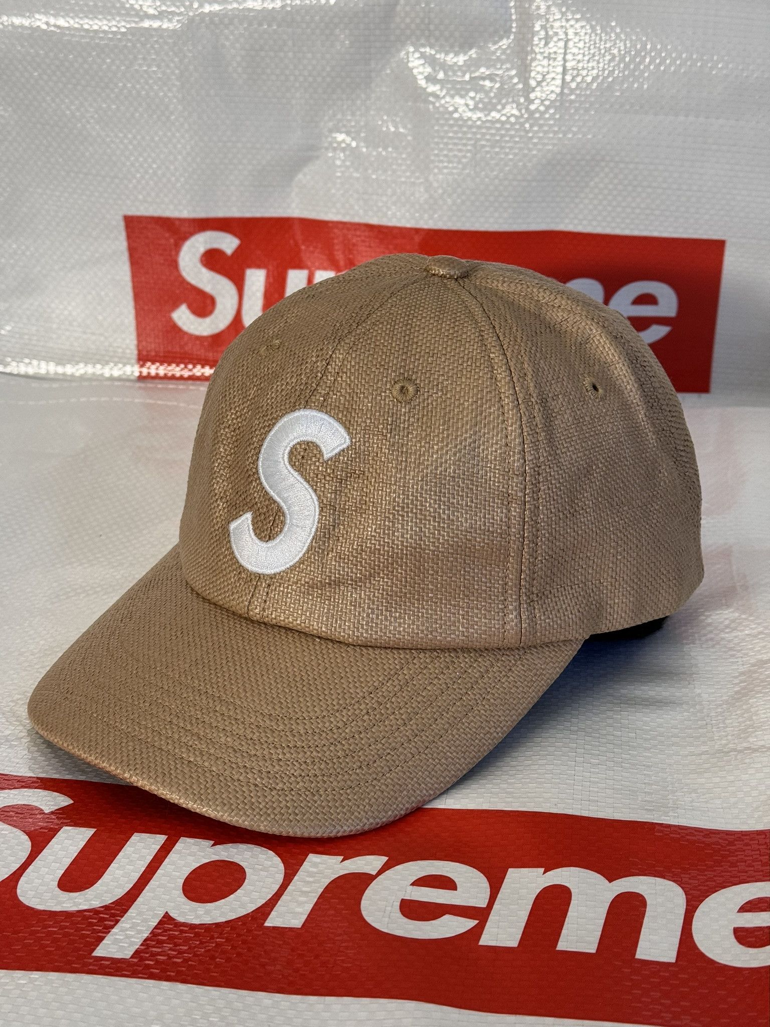 Supreme Supreme Raffia S Logo 6-Panel Natural HAT CAP | Grailed