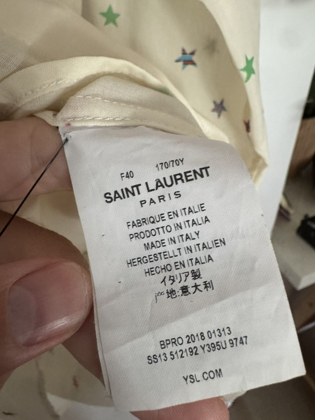 Saint Laurent Paris Stars Semi Sheer Wool blend shirt Size US L / EU 52-54 / 3 - 3 Thumbnail