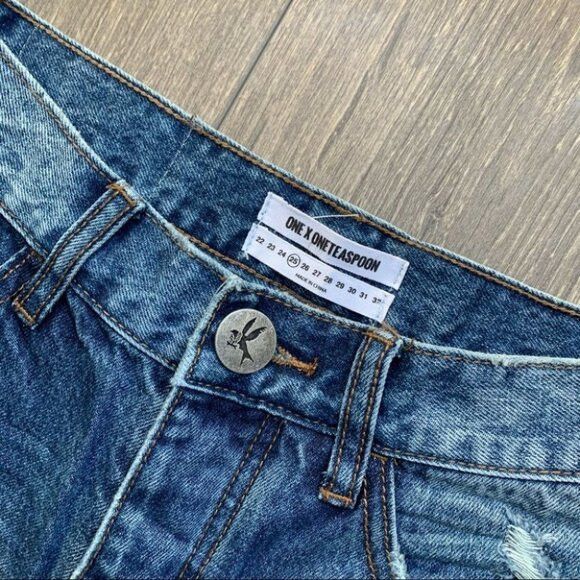 One Teaspoon One Teaspoon Women's High Waist Bonita's denim Jean Shorts Size 25" / US 0 / IT 36 - 12 Thumbnail