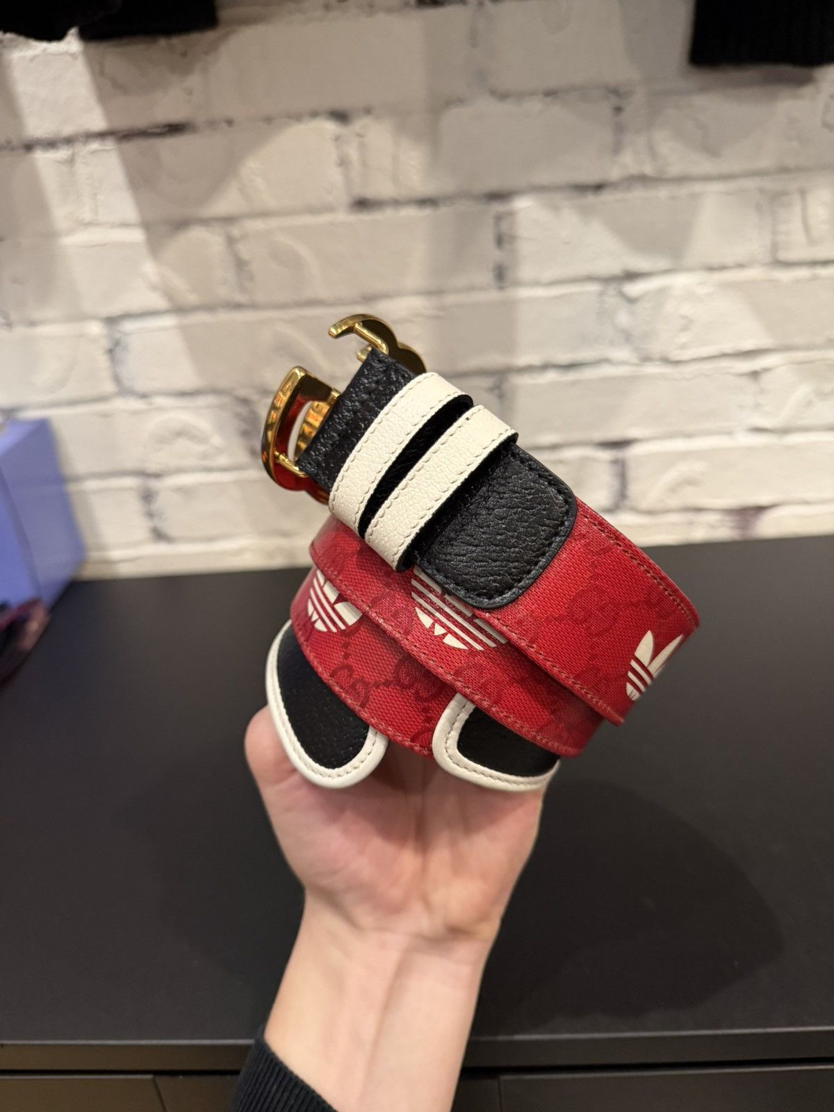 Adidas × Gucci Gucci x Adidas Leather Belt Size 32 - 5 Thumbnail