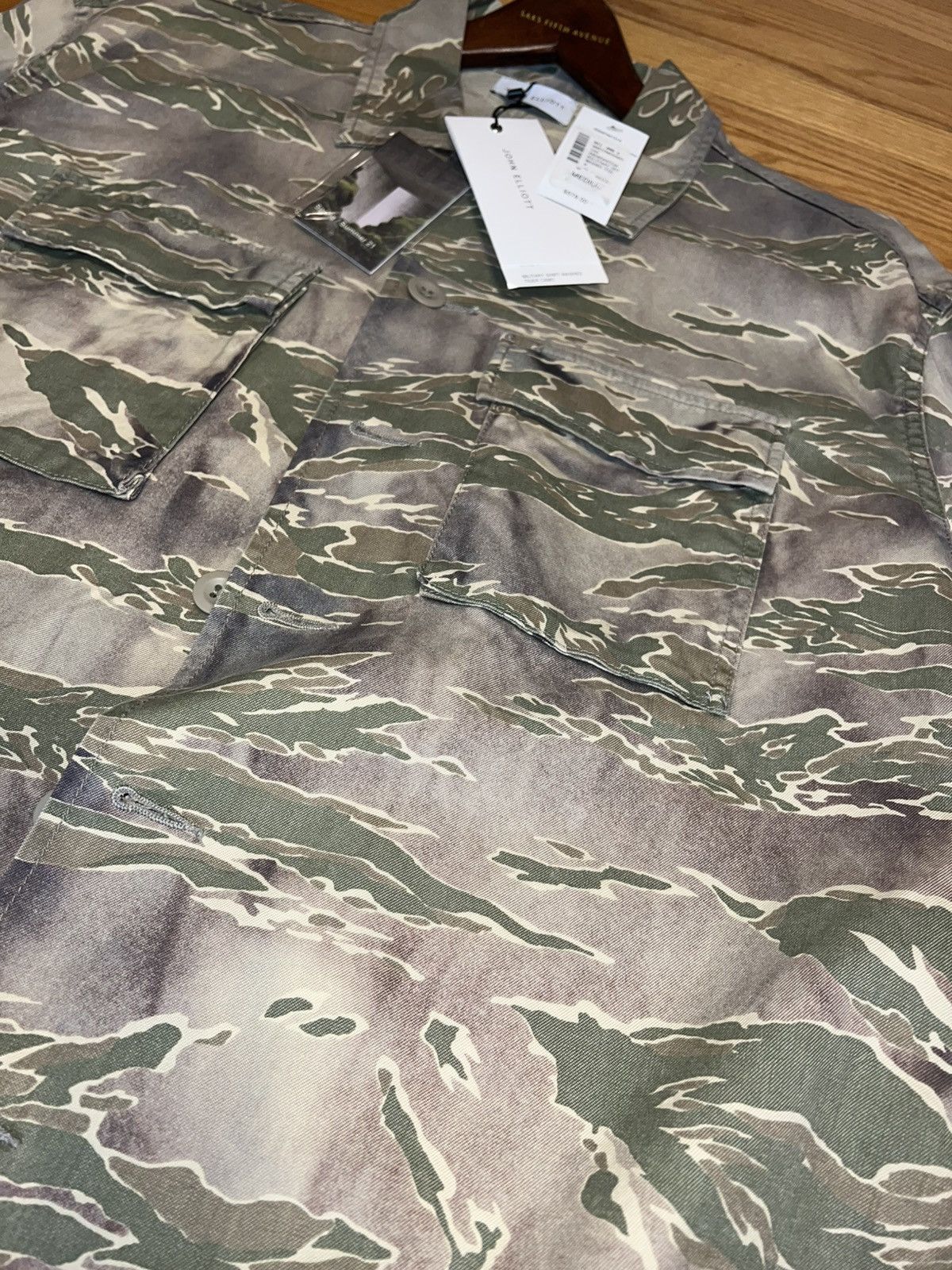 John Elliott Military Hemi Shirt Washed Tiger Camo Size US M / EU 48-50 / 2 - 4 Thumbnail