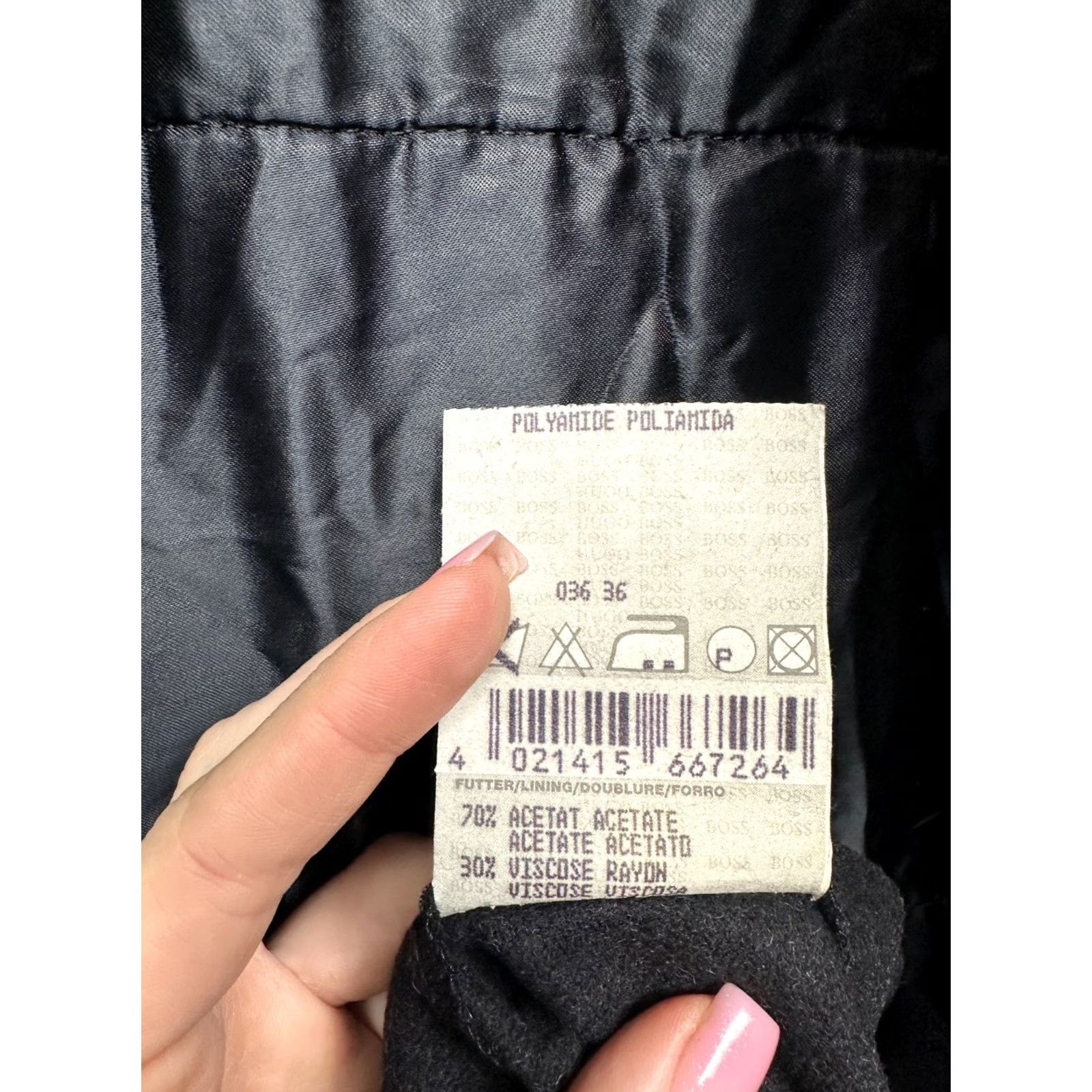 Hugo Boss VINTAGE Hugo Boss 90s Mens Wool Coat Jacket Coat Wool 54 Black 90s Mens Wool Coat Size US L / EU 52-54 / 3 - 5 Thumbnail