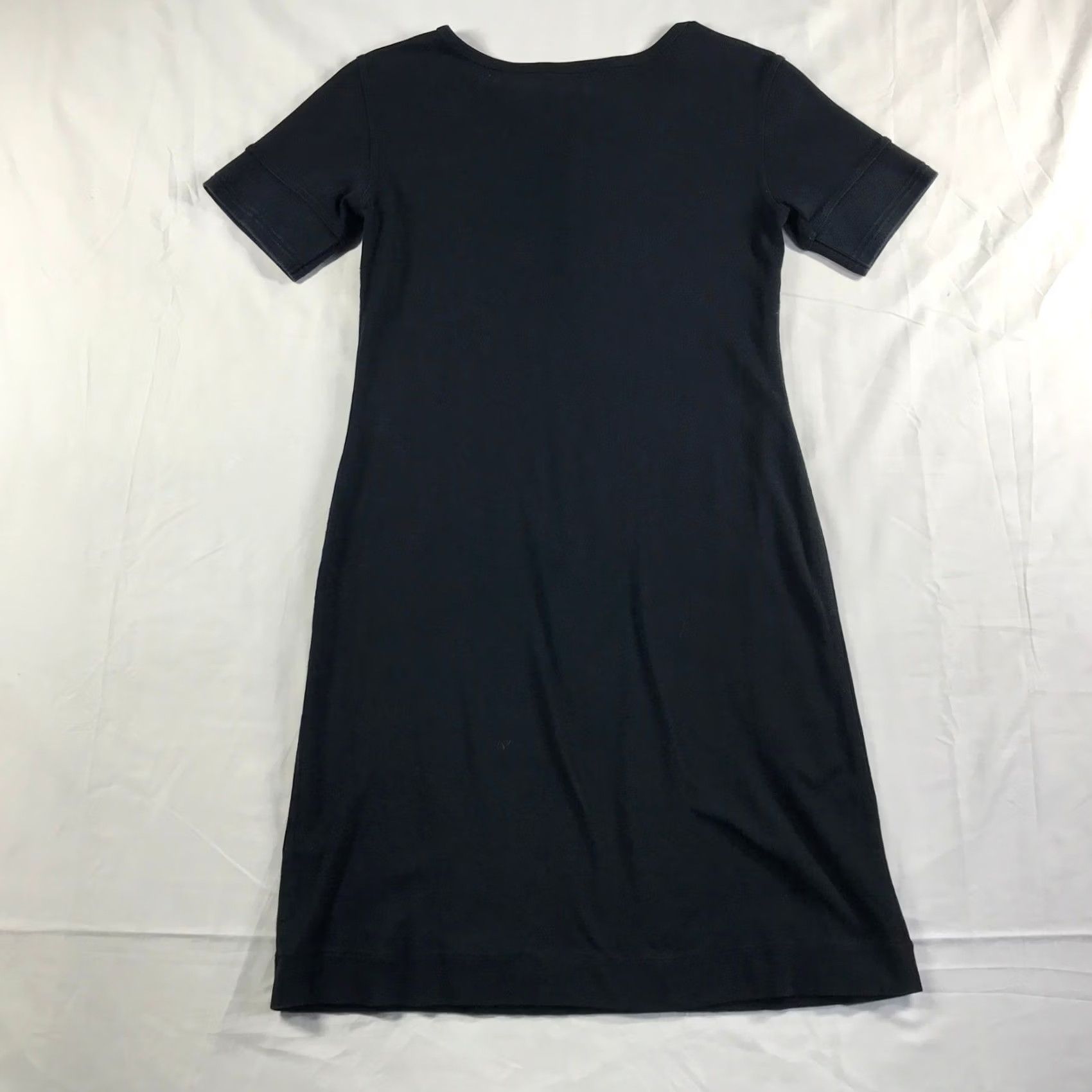 Ralph Lauren Lauren Ralph Lauren Dress Petite P/S Navy Blue Cotton Short Sleeve Henley Shift Size 28" / US 6 / IT 42 - 7 Thumbnail