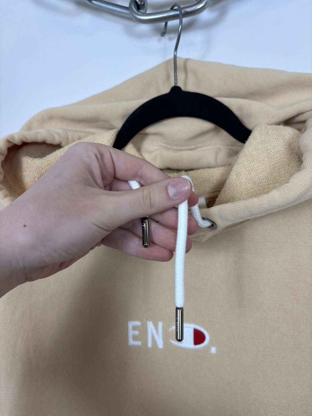 Champion Champion x END Reverse Weave Warm Up Ivory Peach Hoodie Size US S / EU 44-46 / 1 - 4 Thumbnail