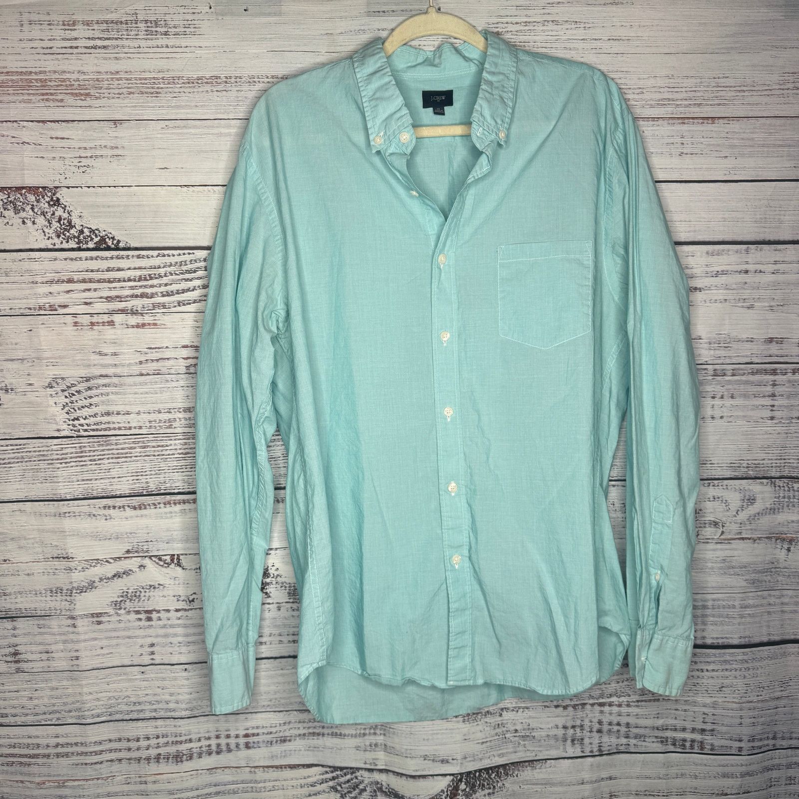 J.Crew J. Crew Long Sleeve Light Blue Mens Button Down Shirt XL Size US XL / EU 56 / 4 - 1 Thumbnail