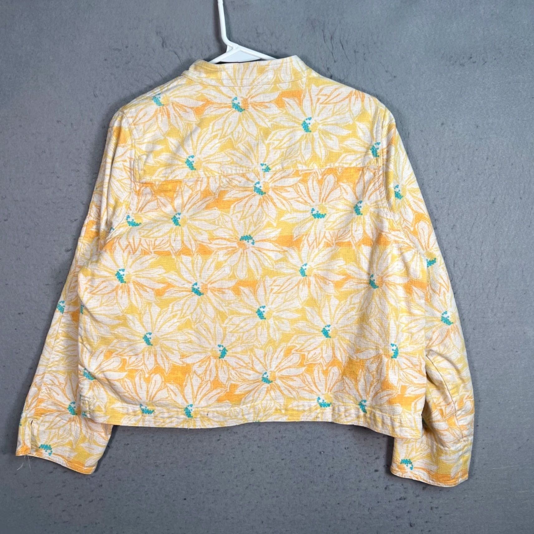Pendleton Pendleton Womens XL Petite Floral Button-Up Jacket Yellow & White Cotton Size XL / US 12-14 / IT 48-50 - 2 Thumbnail