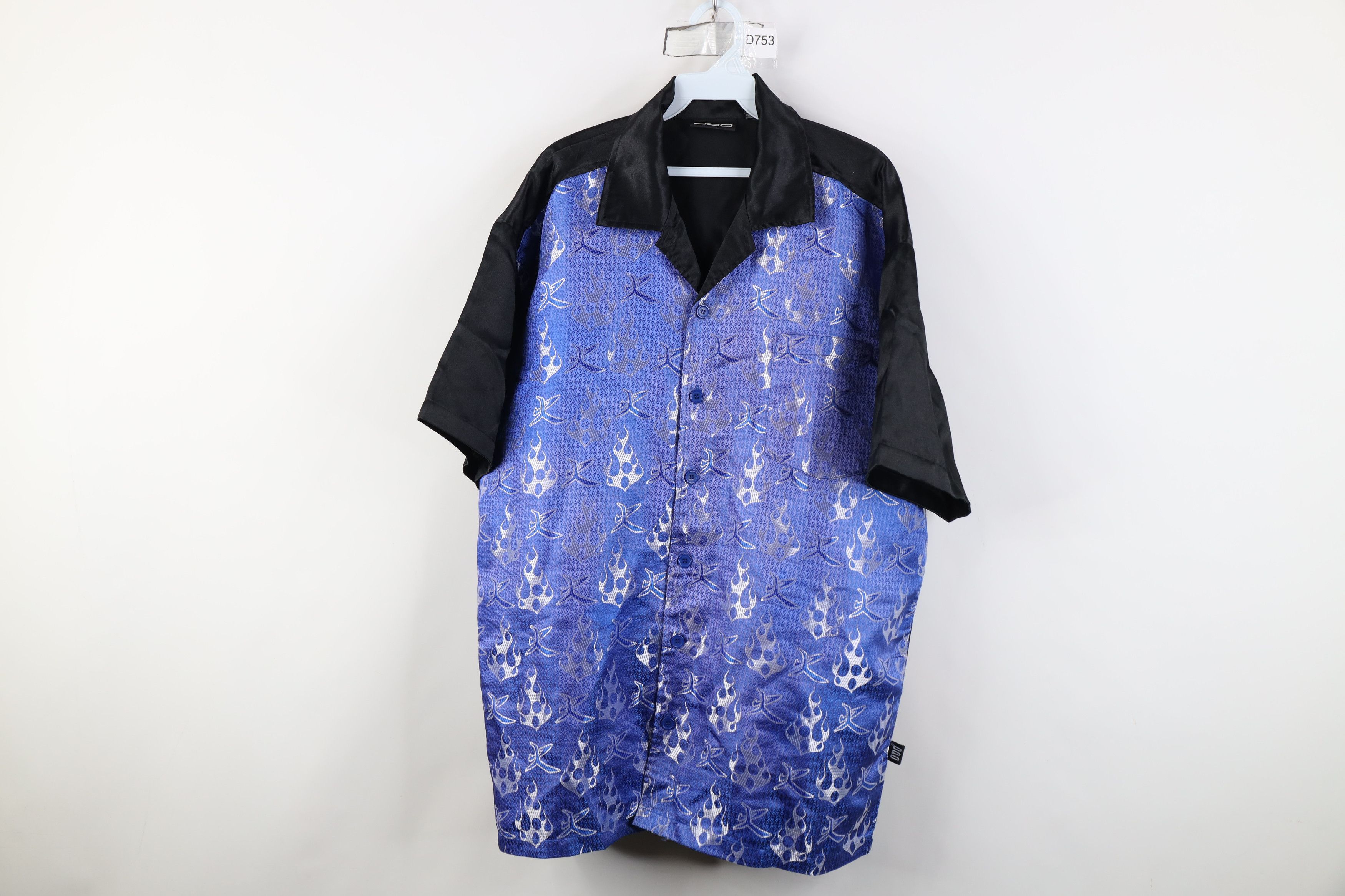 Vintage Vintage 90s Y2K Rockabilly Fire Flames Casino Poker Shirt Size US L / EU 52-54 / 3 - 1 Thumbnail