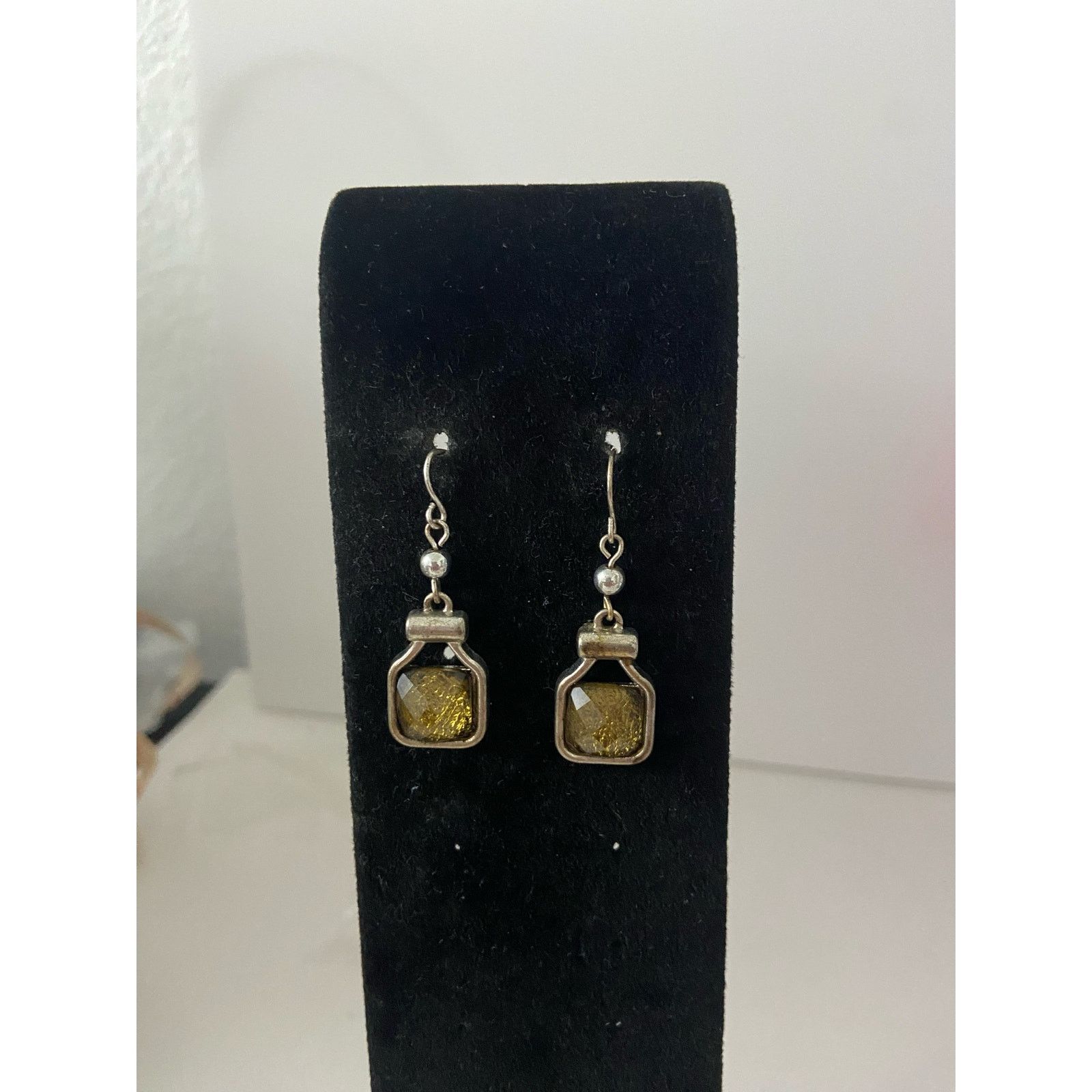 Other Bronze Tone Faux Gemstone Drop Earrings Size ONE SIZE - 1 Thumbnail