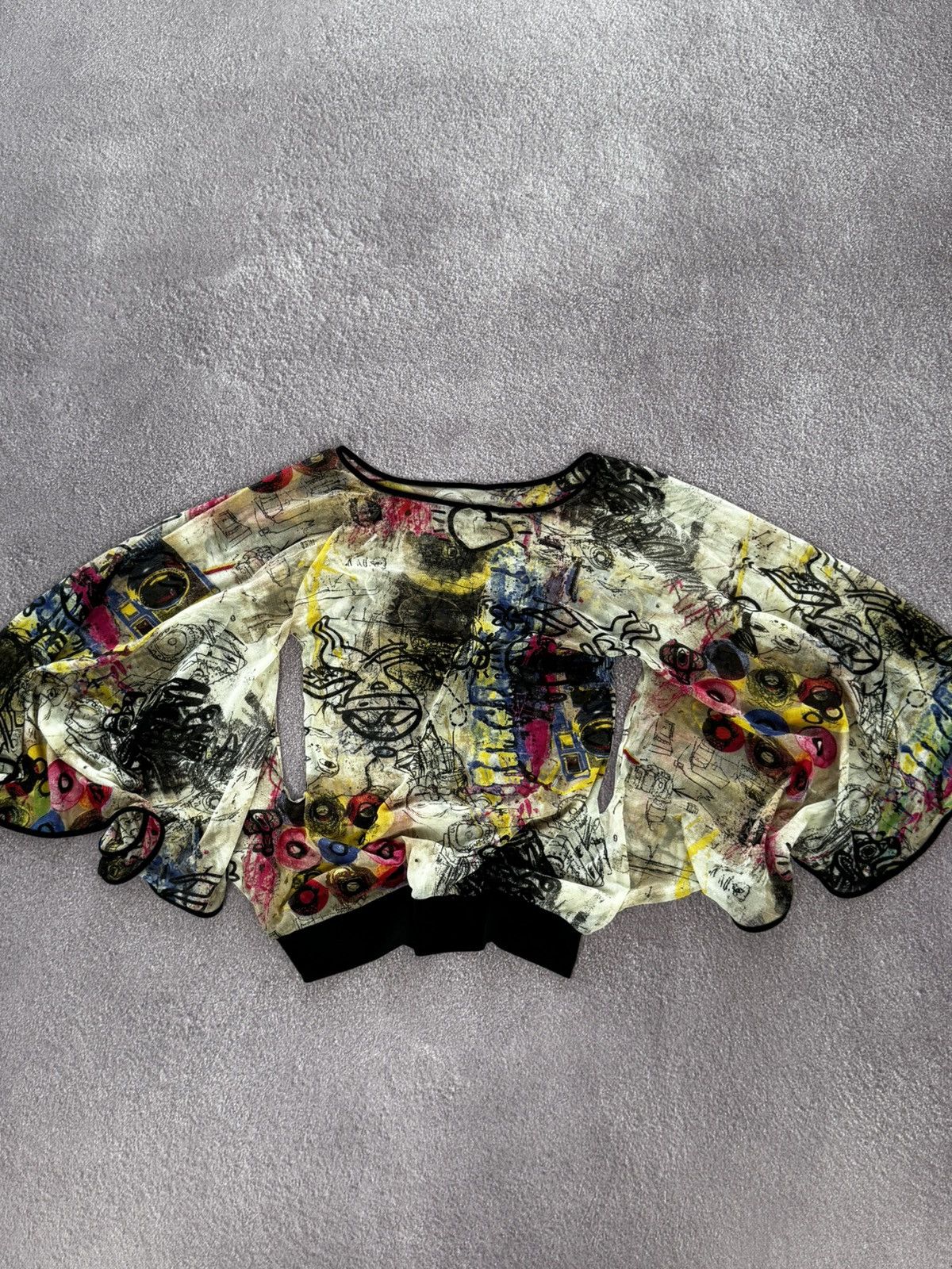 Japanese Brand Avant Garde Abstract Vibe Y2K Floral Pattern Blouse Size M / US 6-8 / IT 42-44 - 1 Thumbnail