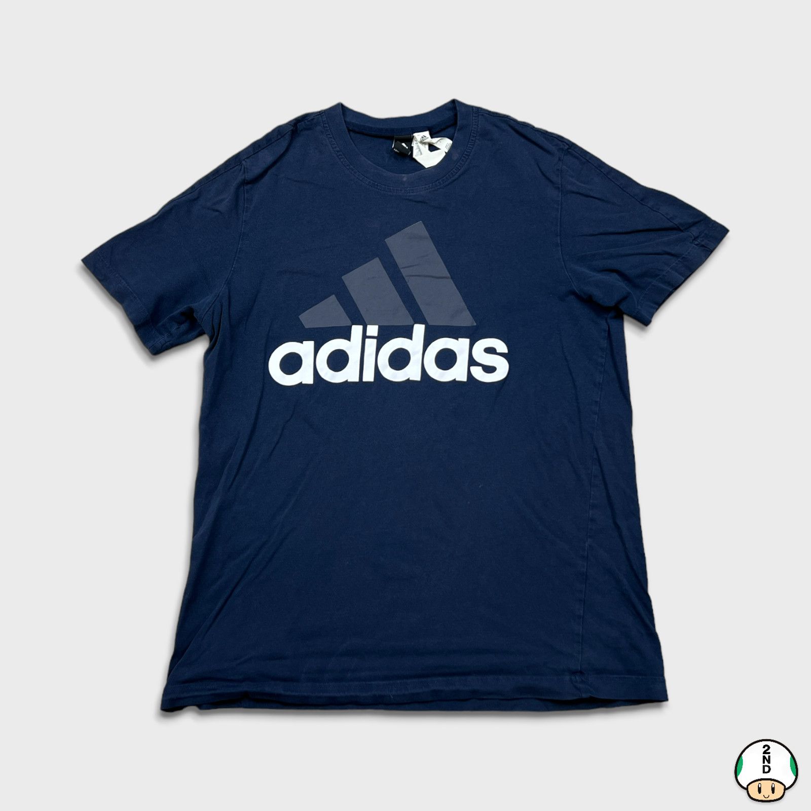 Adidas × Vintage Adidas T Shirt Medium 3 Stripe Spell Out Short Sleeve Tee Size US M / EU 48-50 / 2 - 1 Thumbnail