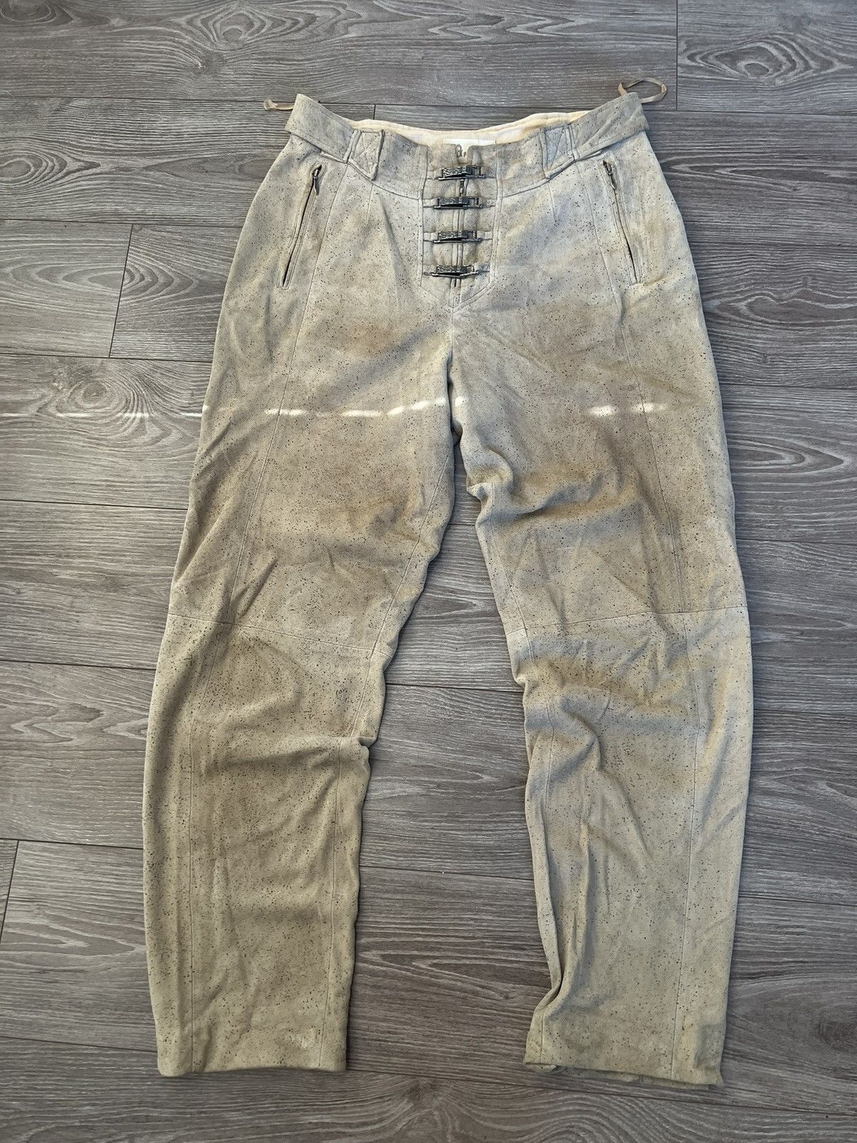 Leather ‼️Hand Made Leather Riding Casual Made in Italy Ykk Pants‼️ Size US 34 / EU 50 - 10 Thumbnail