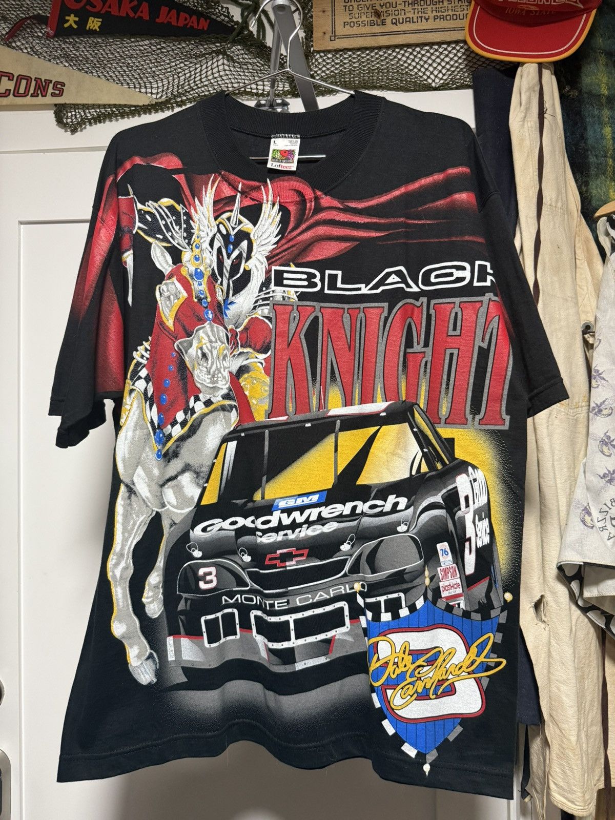 希少 XL 90's NASCAR THE BLACK KNIGHT Tシャツ 希少 XL 90's NASCAR THE BLACK KNIGHT Tシャツ