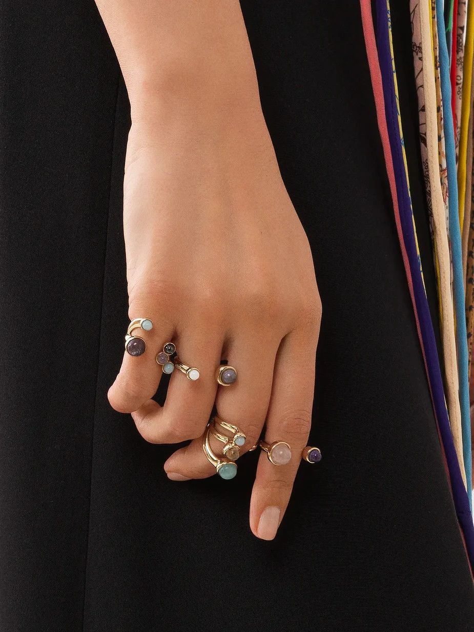 Chloe o1loc1c0425 Size: OS / Zodiac Aquarius Ring in Multicolor Size ONE SIZE - 2 Thumbnail