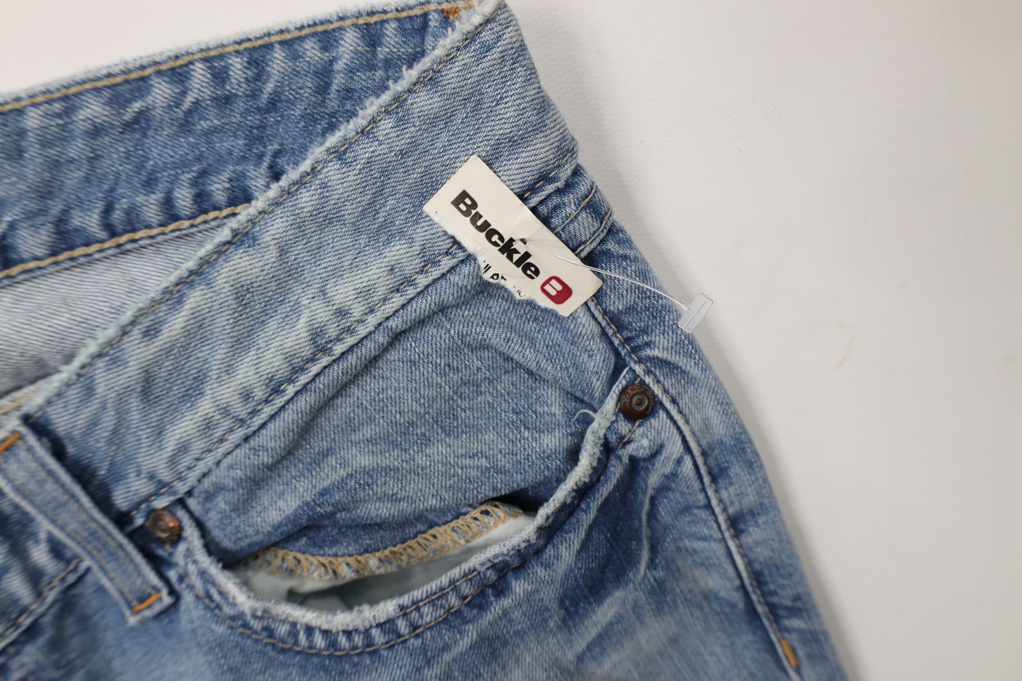 Vintage New Buckle BKE Star Thick Stitch Flared Bell Bottoms Jeans Size 29" - 9 Thumbnail