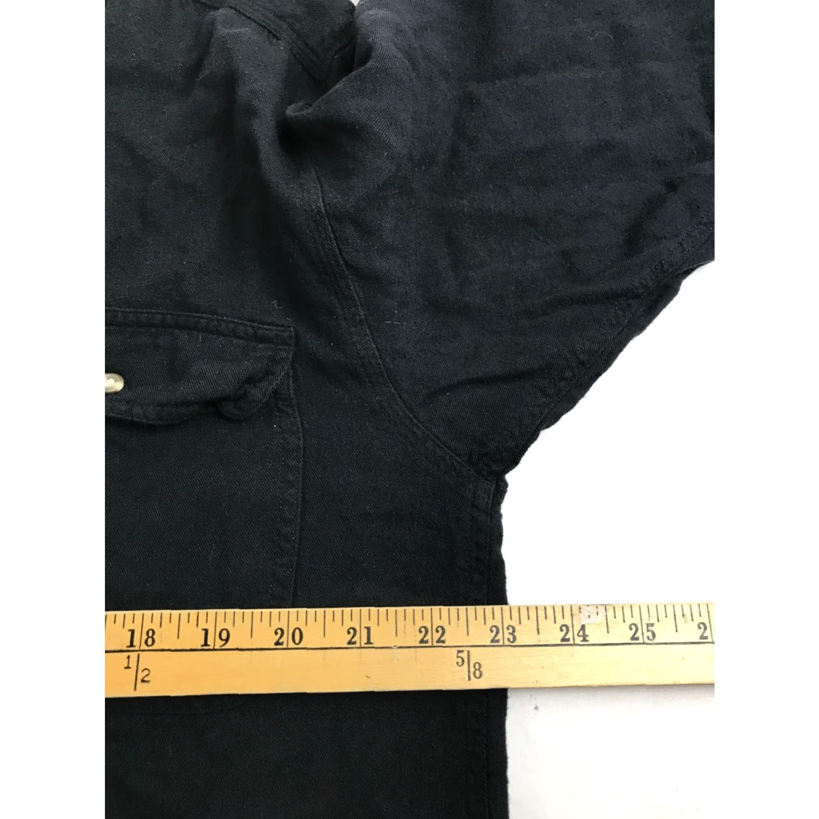 Vintage Montage Shirt Mens S Black Button Up Long Sleeve Pocket Flaps Chino Collar Shirt Casual Mens Size US S / EU 44-46 / 1 - 3 Thumbnail
