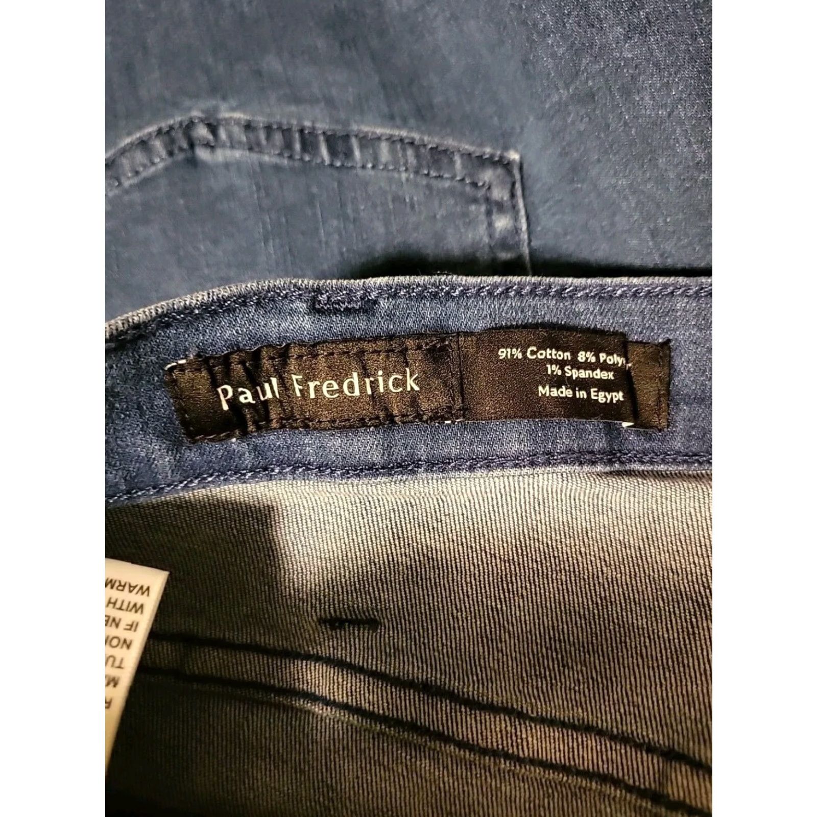 Vintage Paul Fredrick Jeans 42" X 34" Blue Cotton Blend Stretch NWT Size US 42 / EU 58 - 5 Thumbnail