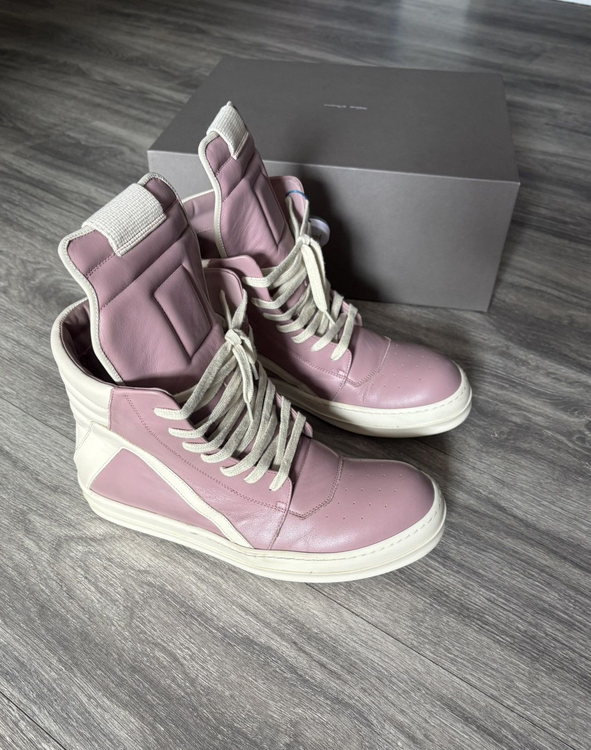 靴 Rick owens geobasket pink Rick Owens Pink Geobasket Sneakers Rick Owens