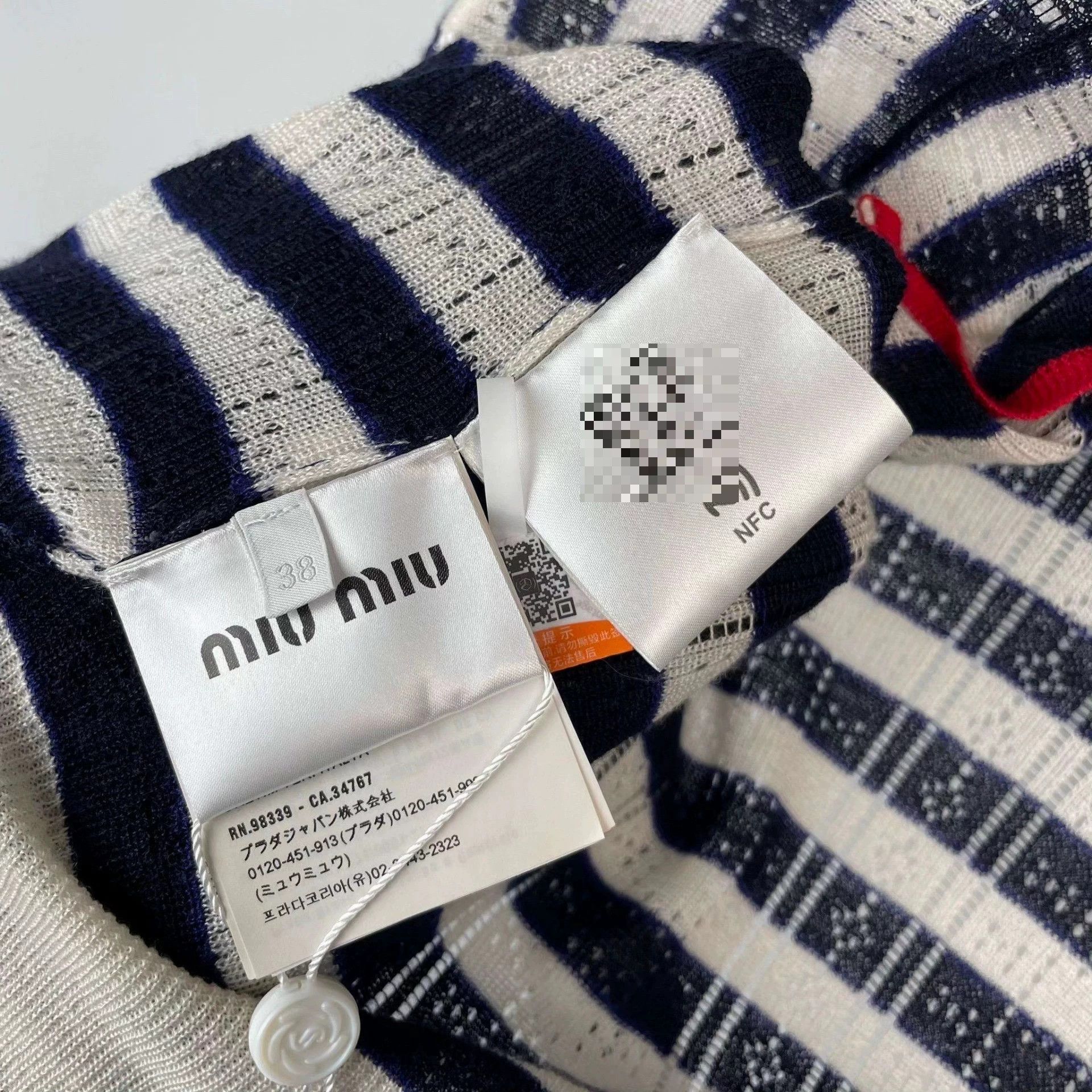 Miu Miu MIU MIU women's striped knit sweater size 38 Size XS / US 0-2 / IT 36-38 - 4 Thumbnail