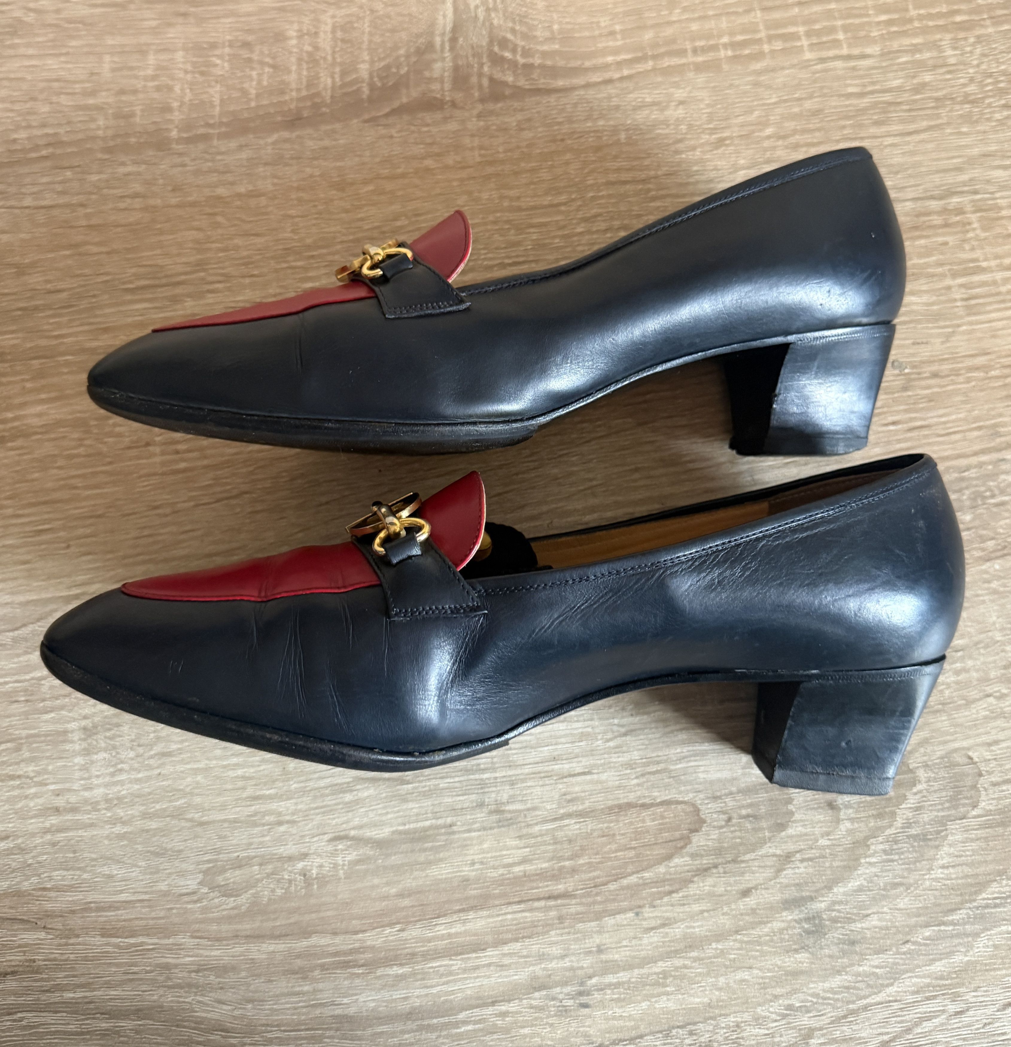 Celine Celine vintage loafres shoes women leather red black 90s Size US 8.5 / IT 38.5 - 7 Thumbnail