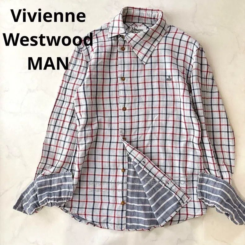 Vivienne Westwood Vivienne Westwood White and Red Blue Plaid Shirt with Stri Size M / US 6-8 / IT 42-44 - 1 Thumbnail