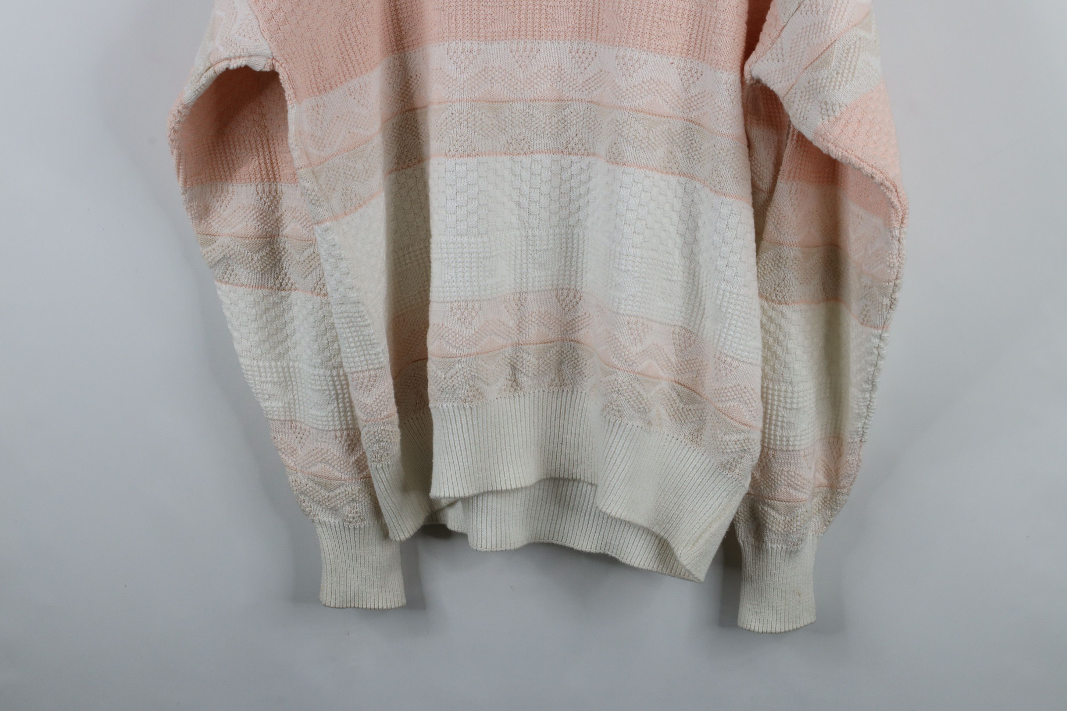 Vintage Vintage 90s Streetwear Striped Knit Crewneck Sweater Size US XL / EU 56 / 4 - 11 Thumbnail