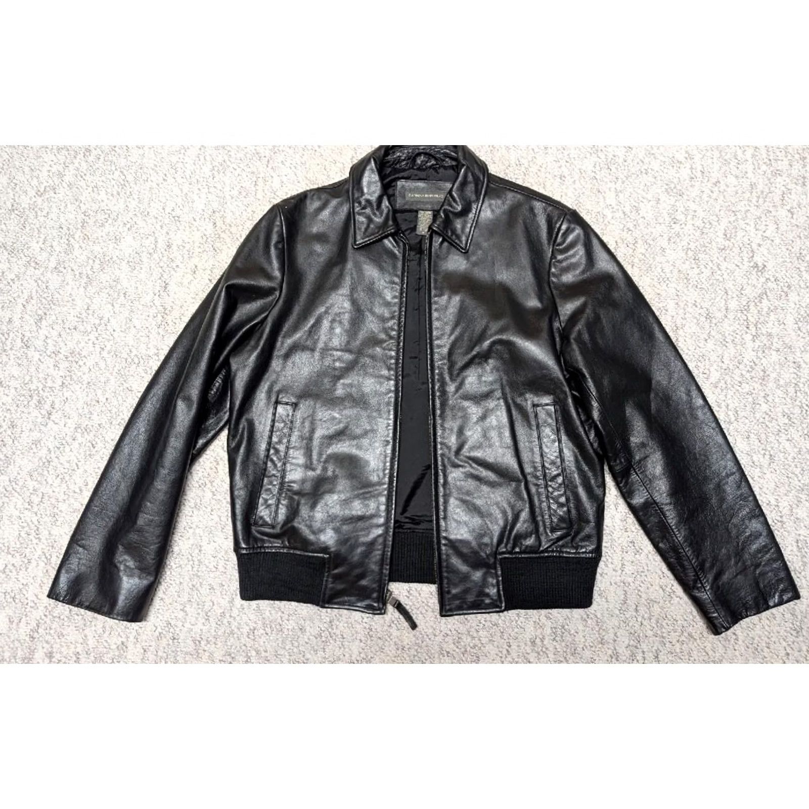 Banana Republic VINTAGE BANANA REPUBLIC black leather BOMBER jacket M goatskin cowhide 1990s Y2K Mens Size US M / EU 48-50 / 2 - 3 Thumbnail