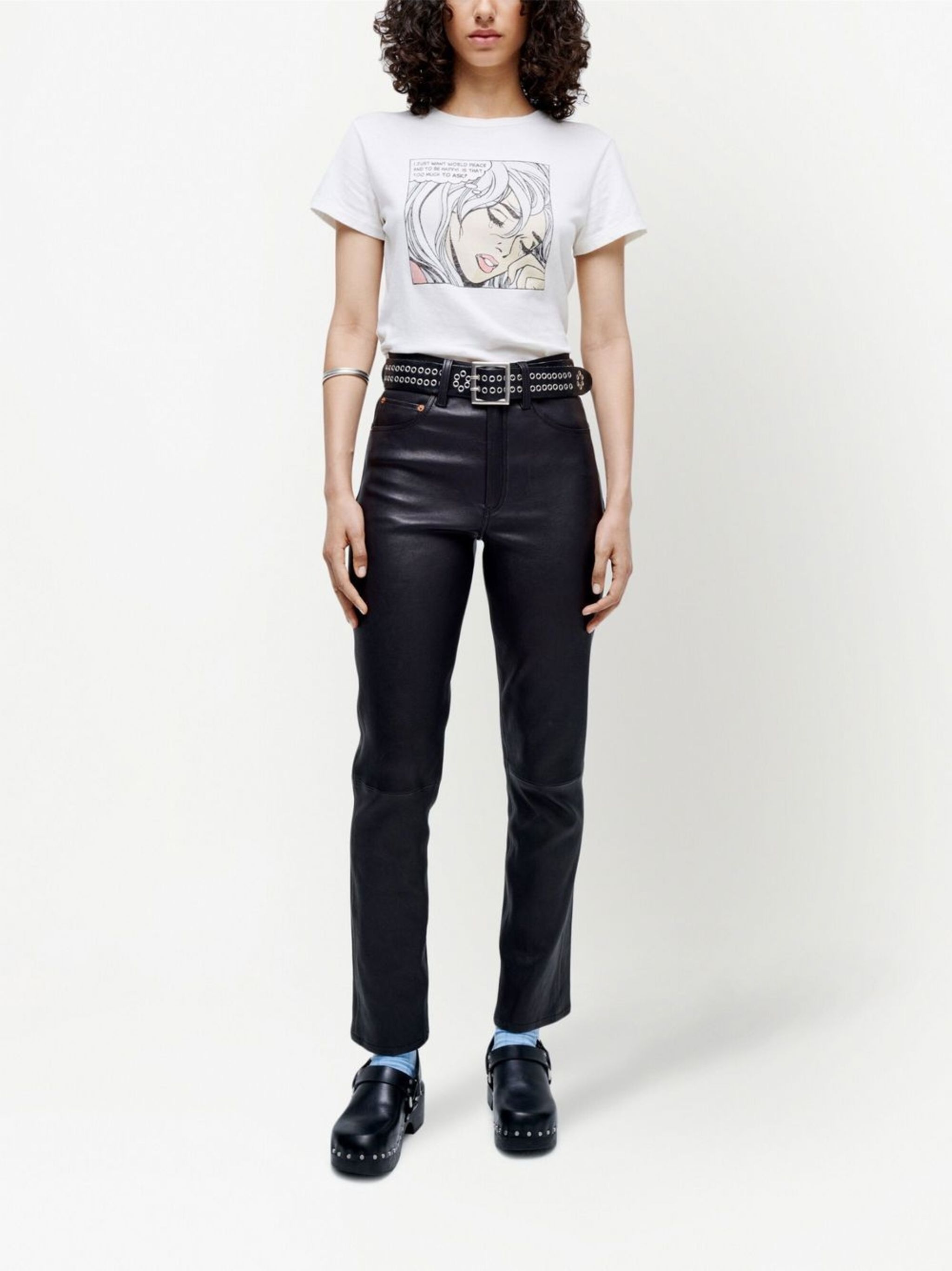 RE/DONE o1mle0524 Leather Trousers in Black Size 25" / US 0 / IT 36 - 2 Thumbnail