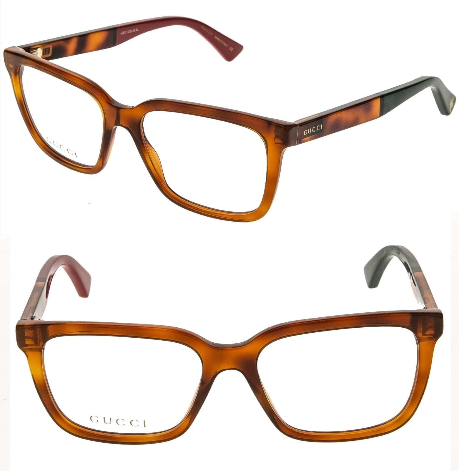 Gucci GUCCI GG0160O 0160 Tortoise Red Green Eyeglasses Optical 004 Size ONE SIZE - 1 Thumbnail