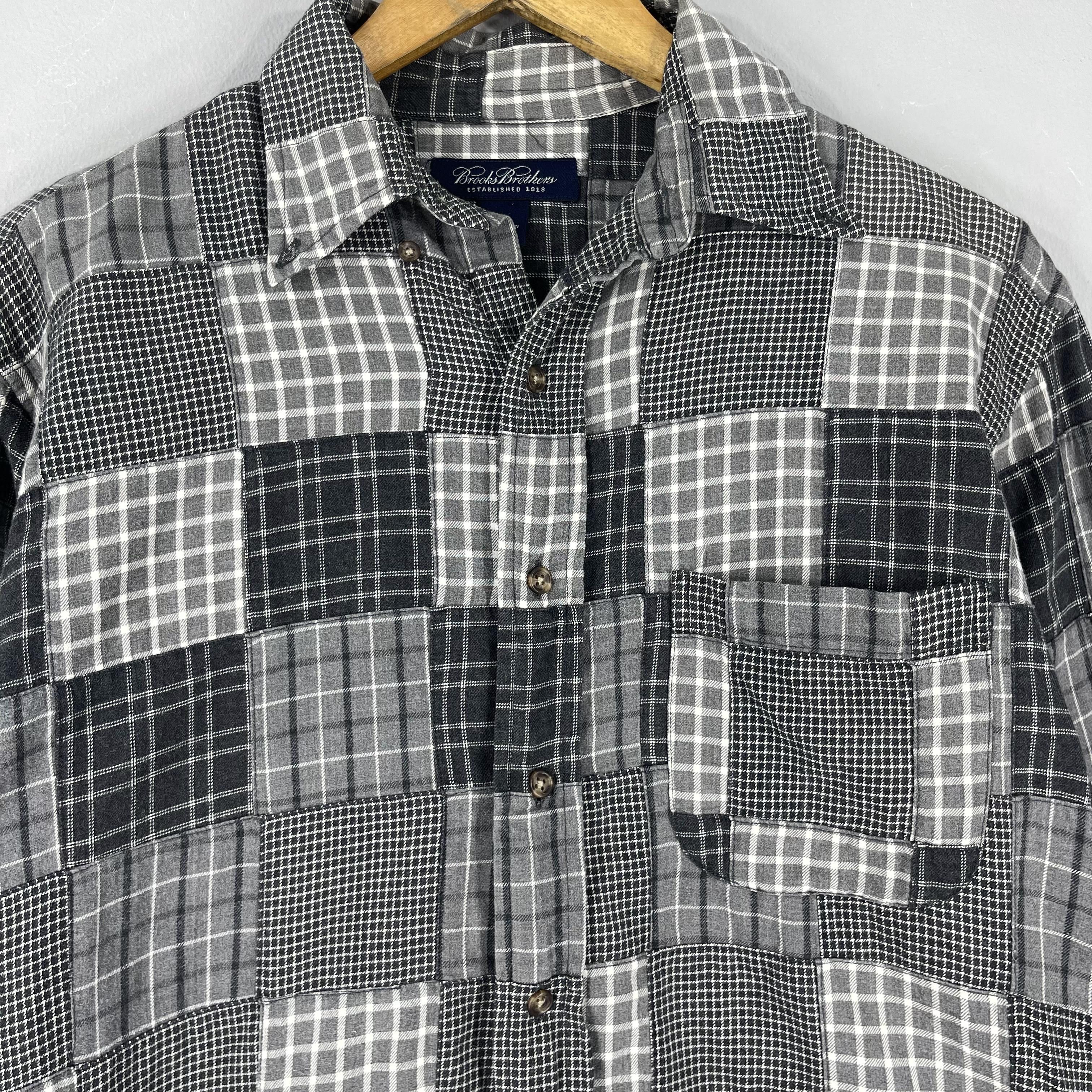 Flannel Vintage Patchwork Boro Flannel Gray Reconstruct Shirt Small Size US S / EU 44-46 / 1 - 2 Thumbnail