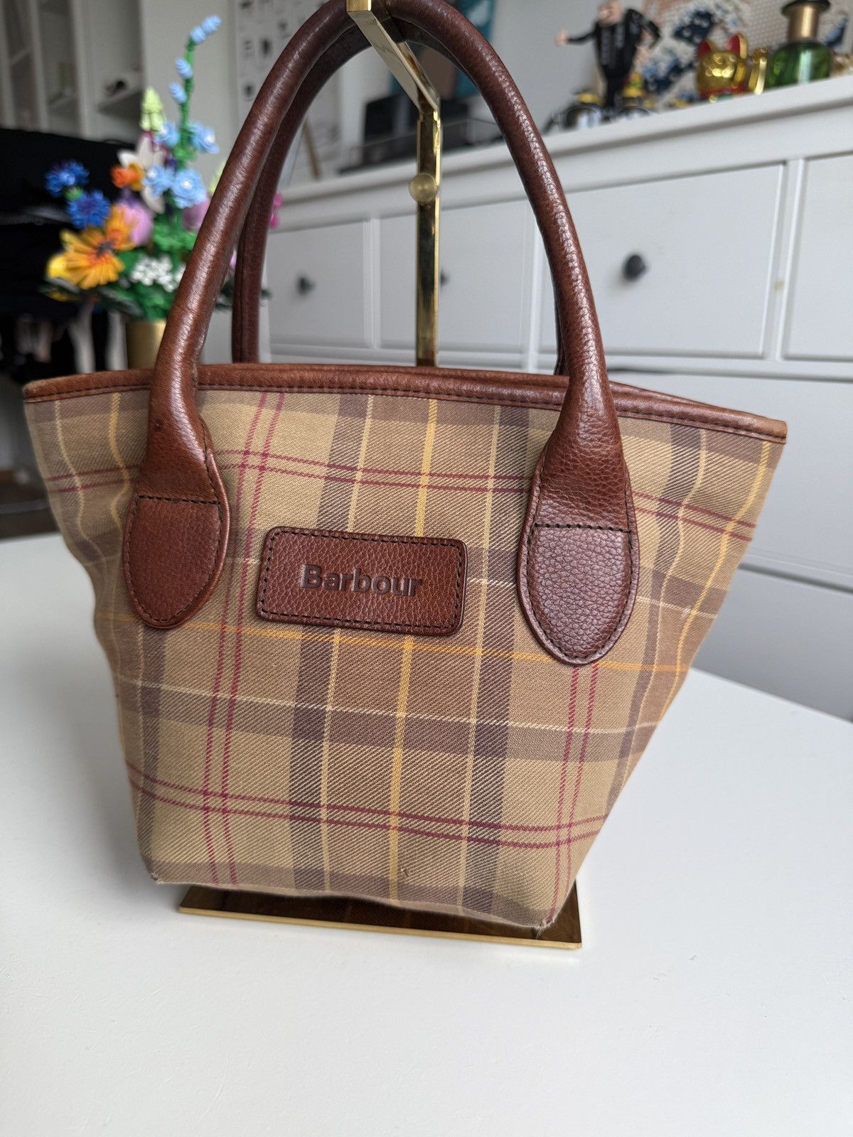 Barbour × Designer Barbour tartan big logo mini handbag designer old money rare Size ONE SIZE - 6 Thumbnail
