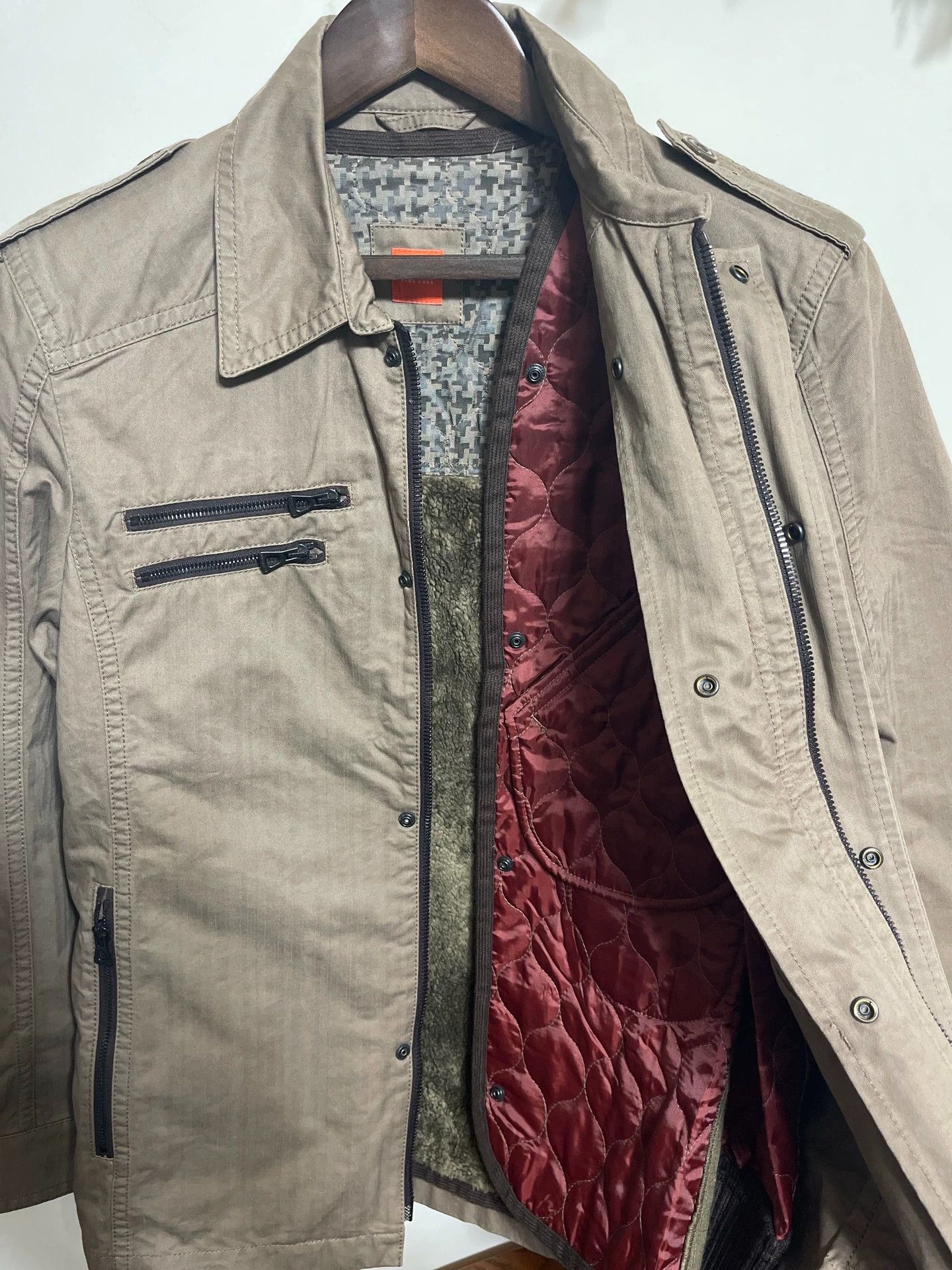 Hugo Boss Hugo Boss Khaki Slim Cotton Two-Piece Jacket Set Size 46 Size US S / EU 44-46 / 1 - 5 Thumbnail