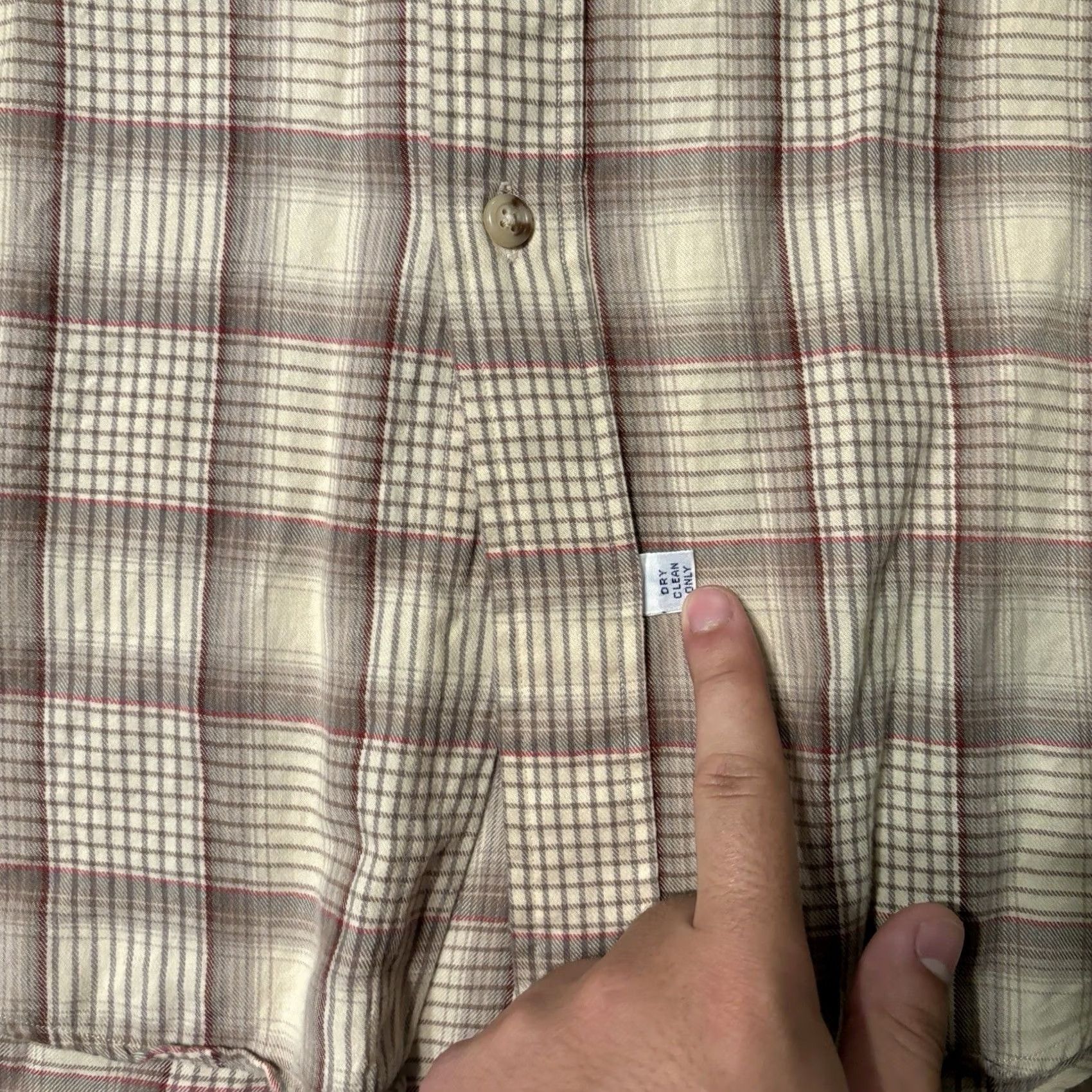 Polo Ralph Lauren VINTAGE Polo Ralph Lauren Shirt Mens Small Beige Tan Plaid Wool Blend Long Sleeve 90s Size US S / EU 44-46 / 1 - 5 Thumbnail
