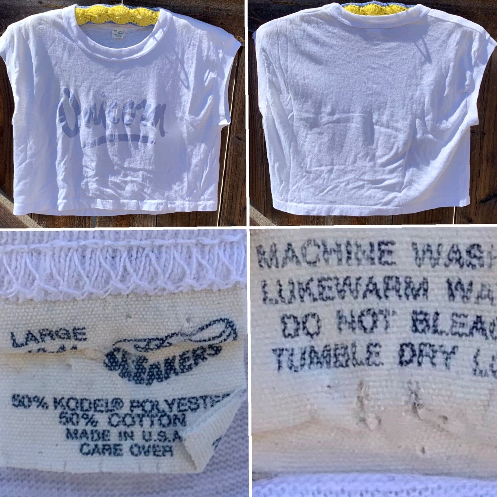 Vintage VINTAGE Unicorn Sleeveless Crop Top Muscle Tee Half Shirt T Shirt L 70s 80s Size L / US 10 / IT 46 - 7 Thumbnail