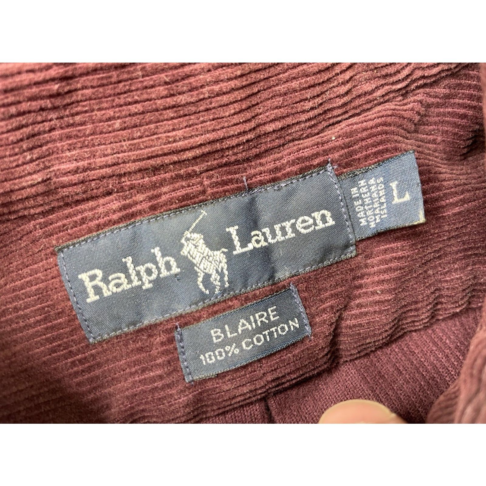 Polo Ralph Lauren VINTAGE Polo Ralph Lauren Blaire Corduroy Button-Down Shirt Purple Mens Large Size US L / EU 52-54 / 3 - 2 Thumbnail