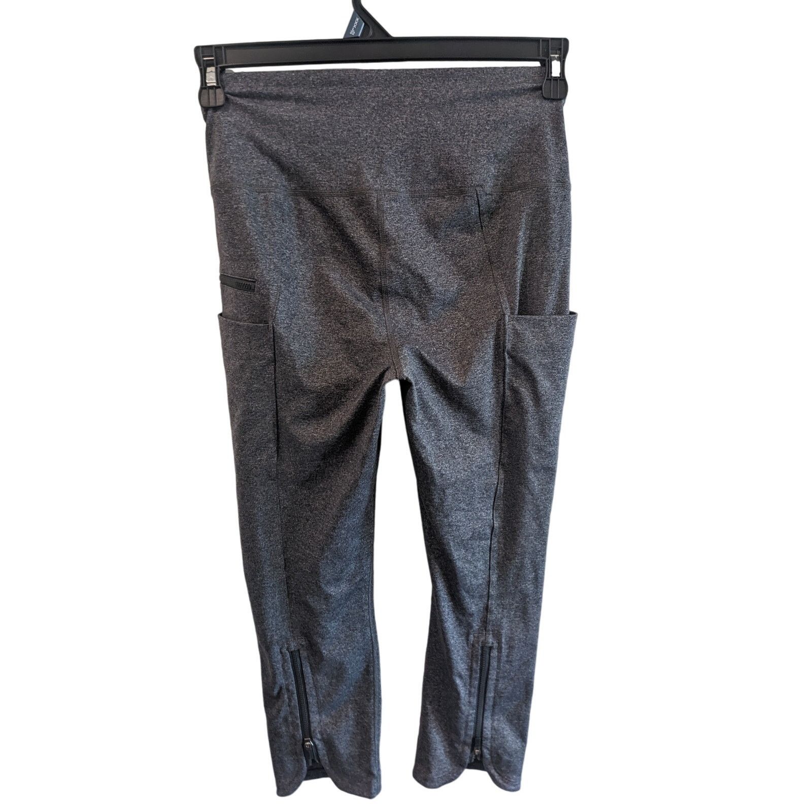 Other Lucy Heathered Gray Capri Yoga Pants Pockets Zippers Small Size 27" / US 4 / IT 40 - 3 Thumbnail