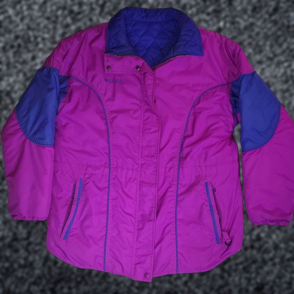 Vintage VINTAGE Columbia Sportswear Women's Jacket Ski Windbreaker 18/20 Purple Quilted Liner Long Zip Button 90s Mens Womens Girls? Size XXL / US 16-18 / IT 52-54 - 1 Thumbnail
