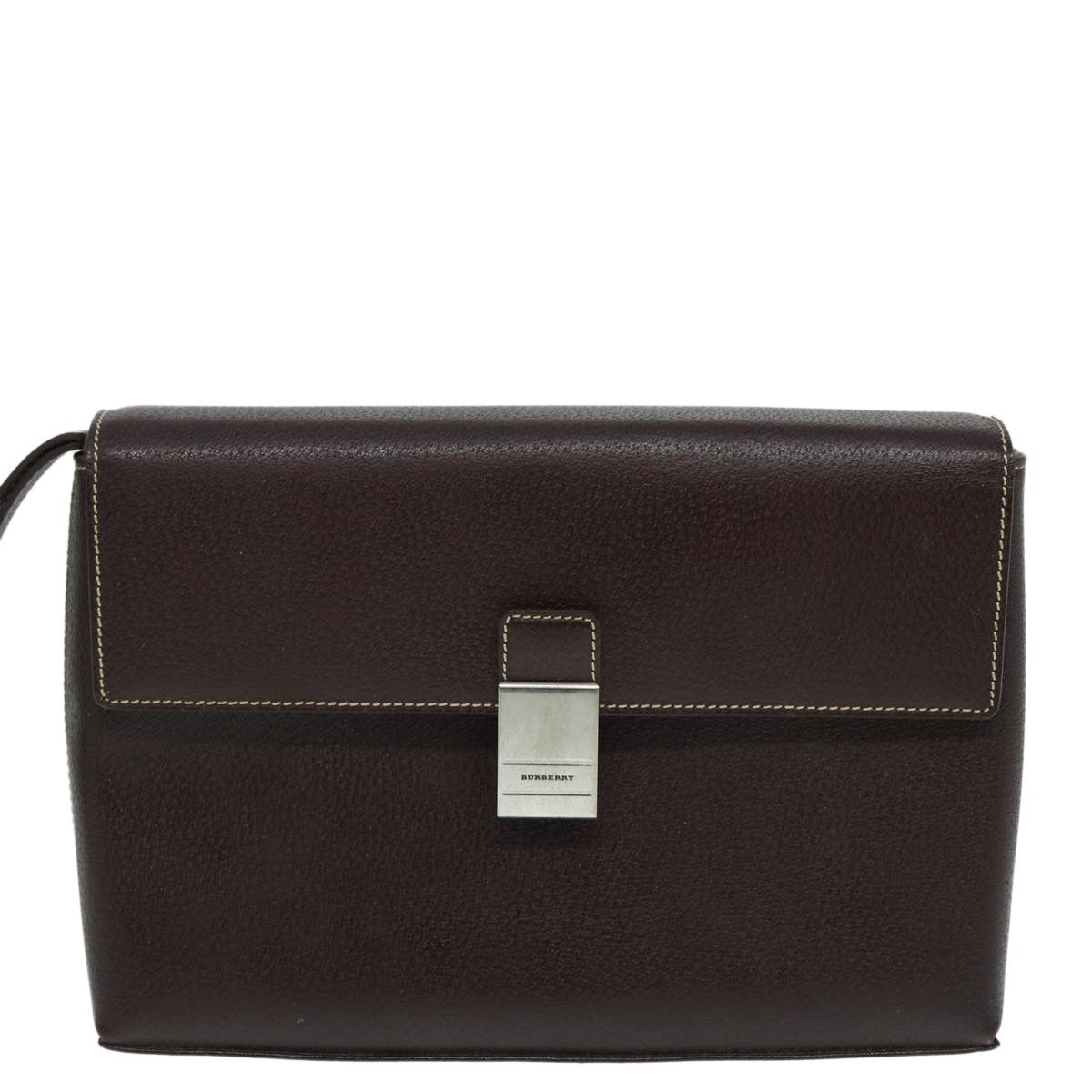 Burberry Brown Leather Clutch Bag (Pre-Owned) Size ONE SIZE - 1 Thumbnail