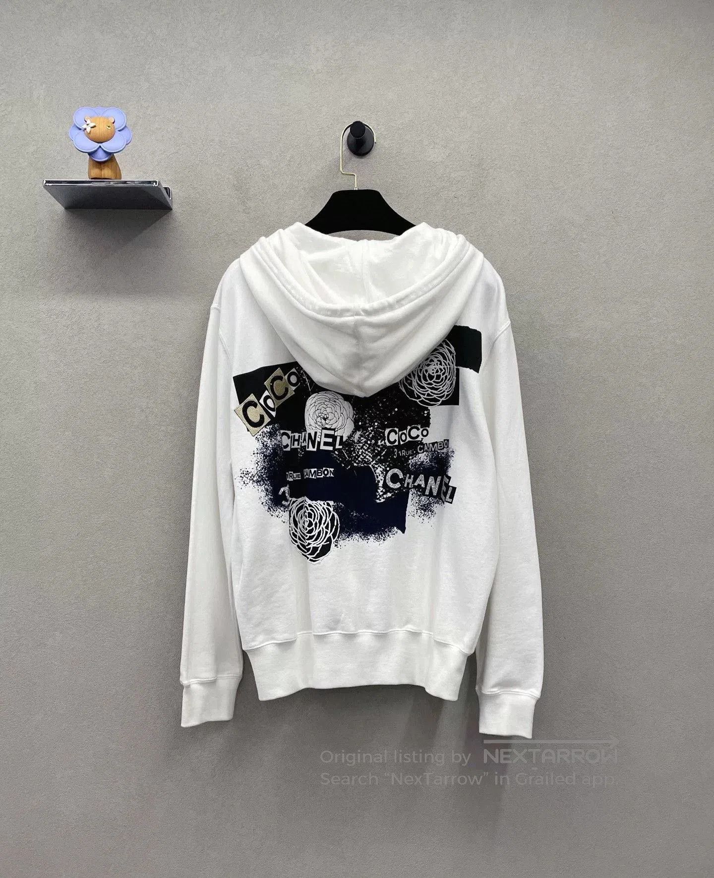 Chanel White Graffiti Zip-Up Jacket.