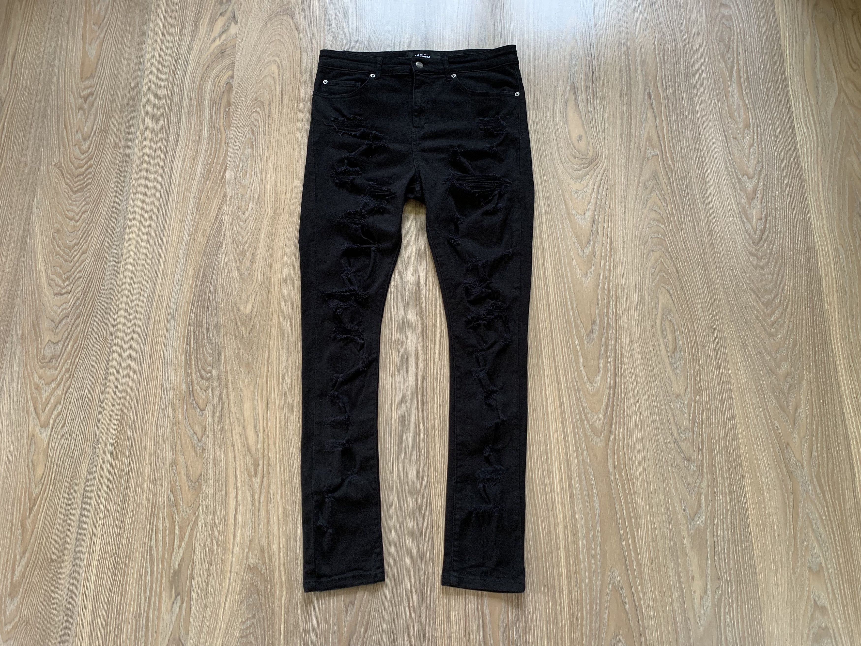 Jaded London Jaded London Super Skinny Fit Distressed Black Jeans Size US 34 / EU 50 - 11 Thumbnail