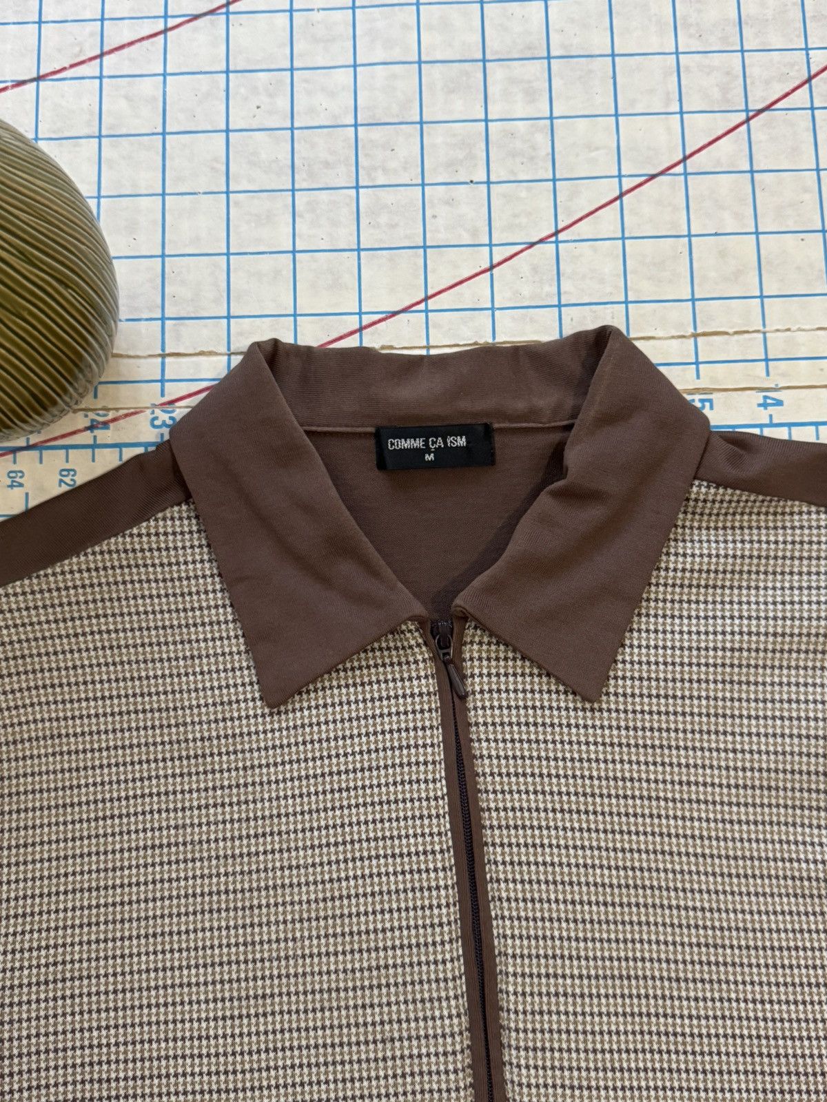 Comme Ca Ism × Japanese Brand Comme Ca Ism Houndstooth Long Sleeve Polo Shirt Mens Medium Size US M / EU 48-50 / 2 - 5 Thumbnail