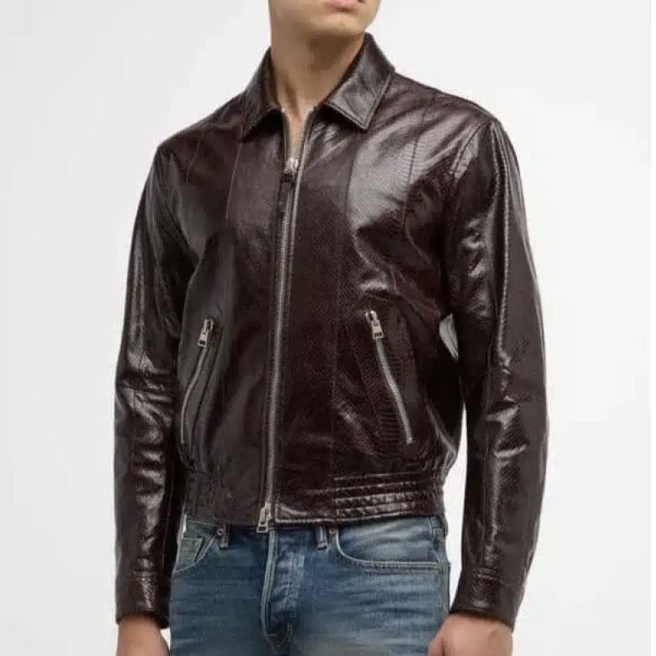 Tom Ford Tom Ford Python Print Leather Jacket in Small Size US S / EU 44-46 / 1 - 4 Thumbnail