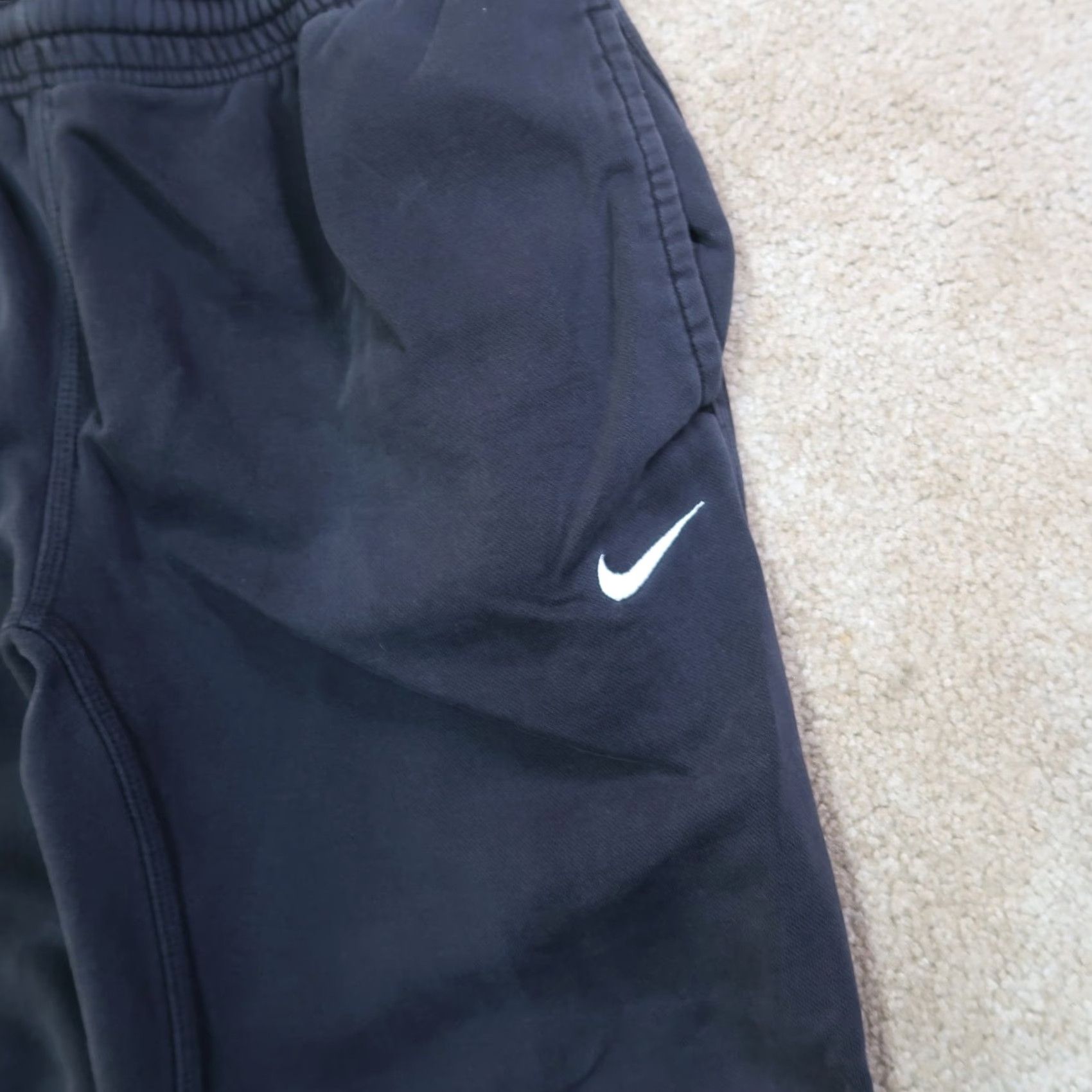 Nike Nike Sweatpants Men Large Black Straight Leg Athletic Fleece Pockets Elastic Waist Size US 33 - 2 Thumbnail