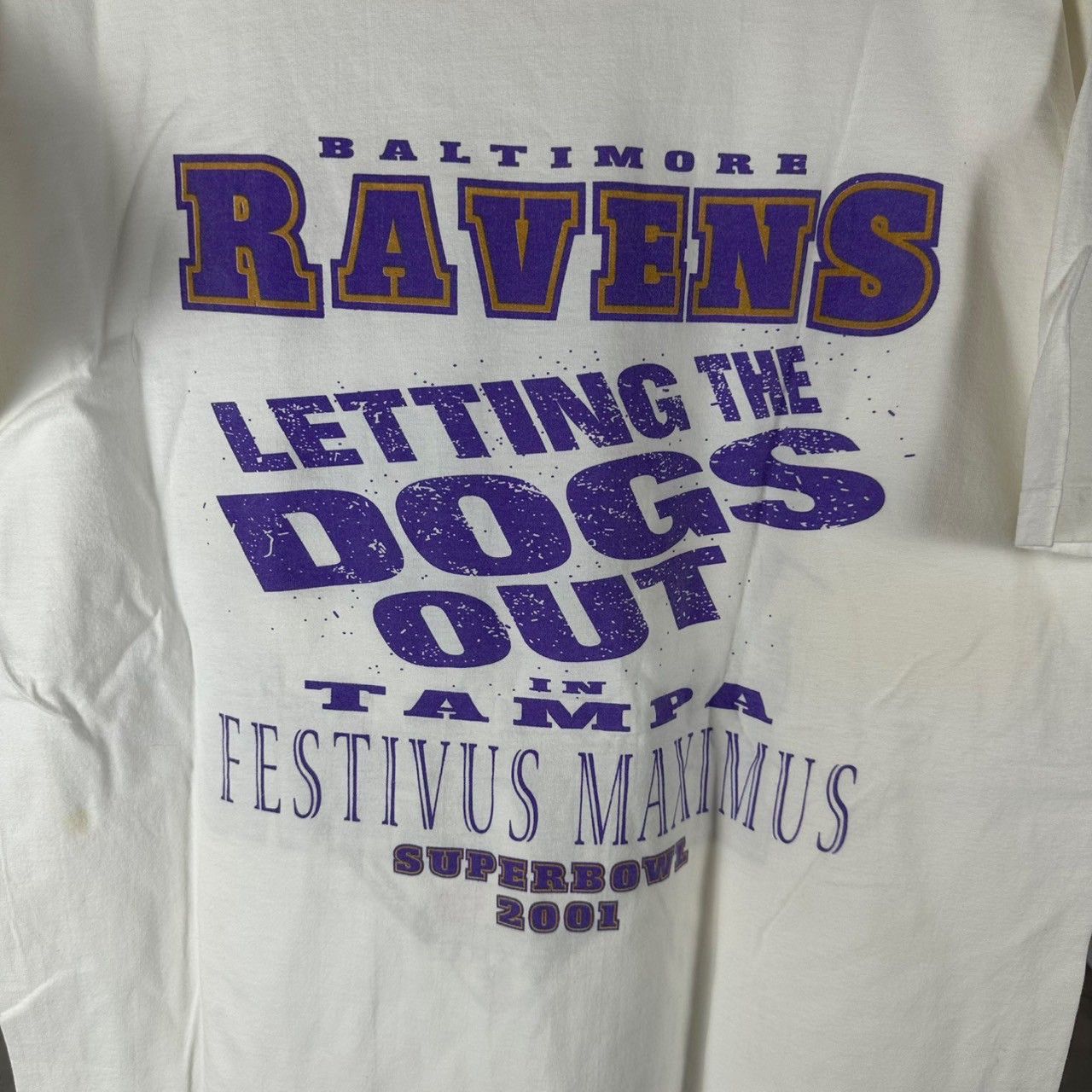 Fruit Of The Loom × NFL × Vintage 2001 Baltimore Ravens Letting the Dogs Out AFC NFL Tee Size US XL / EU 56 / 4 - 4 Thumbnail