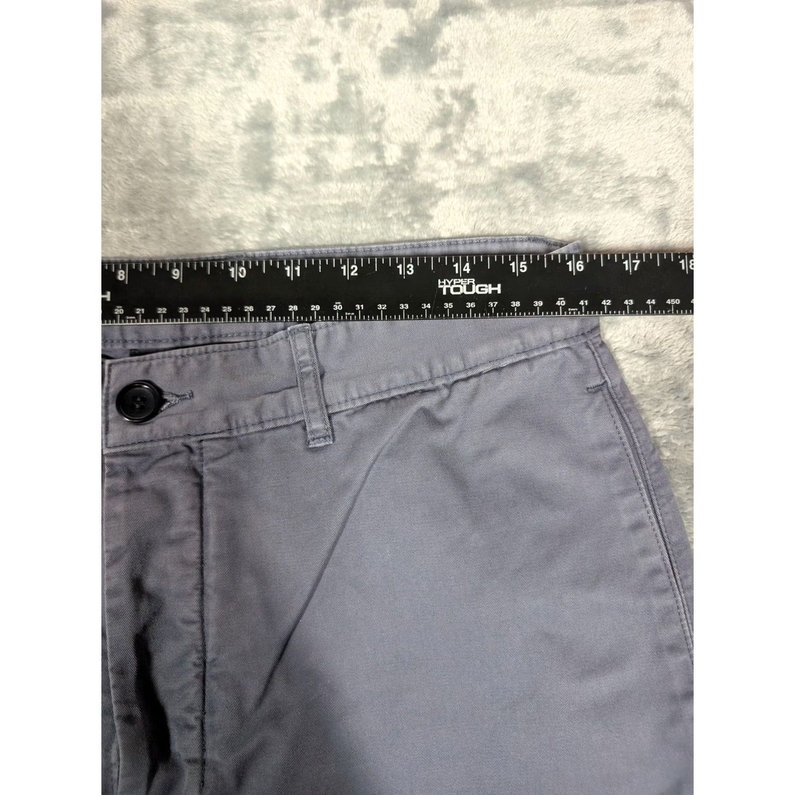 Unis Unis Ford Pants Mens 33 Gray Blue Chino Button Fly Made Portugal Casual Slim Size US 33 - 2 Thumbnail