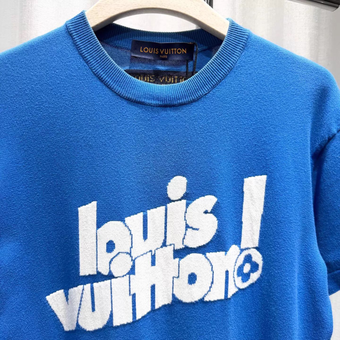 Louis Vuitton LV blue logo knit short sleeve t-shirt XS Size US XS / EU 42 / 0 - 3 Thumbnail