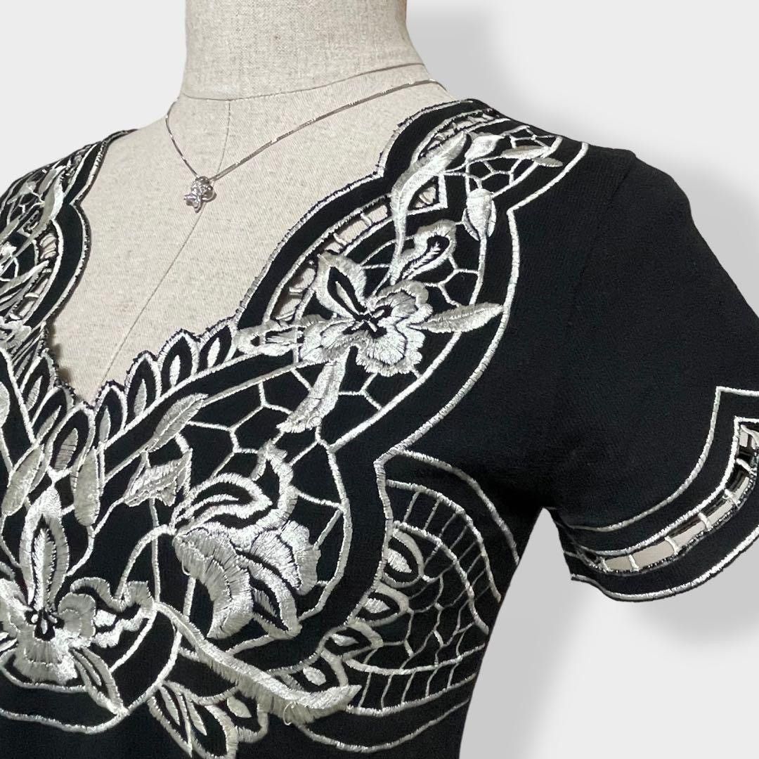 Vivienne Tam Vivienne Tam Black Silver Beaded Top ‘Cheongsam Style’ Size S / US 4 / IT 40 - 3 Thumbnail