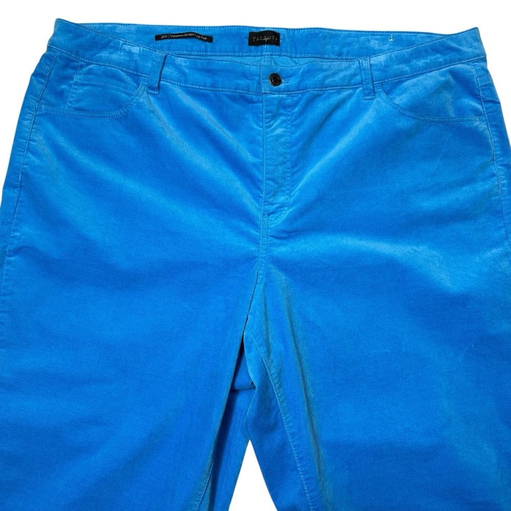 Talbots New Talbots Velveteen Straight Leg Blue Pants Size 22W Size 42" / US 20 - 5 Thumbnail