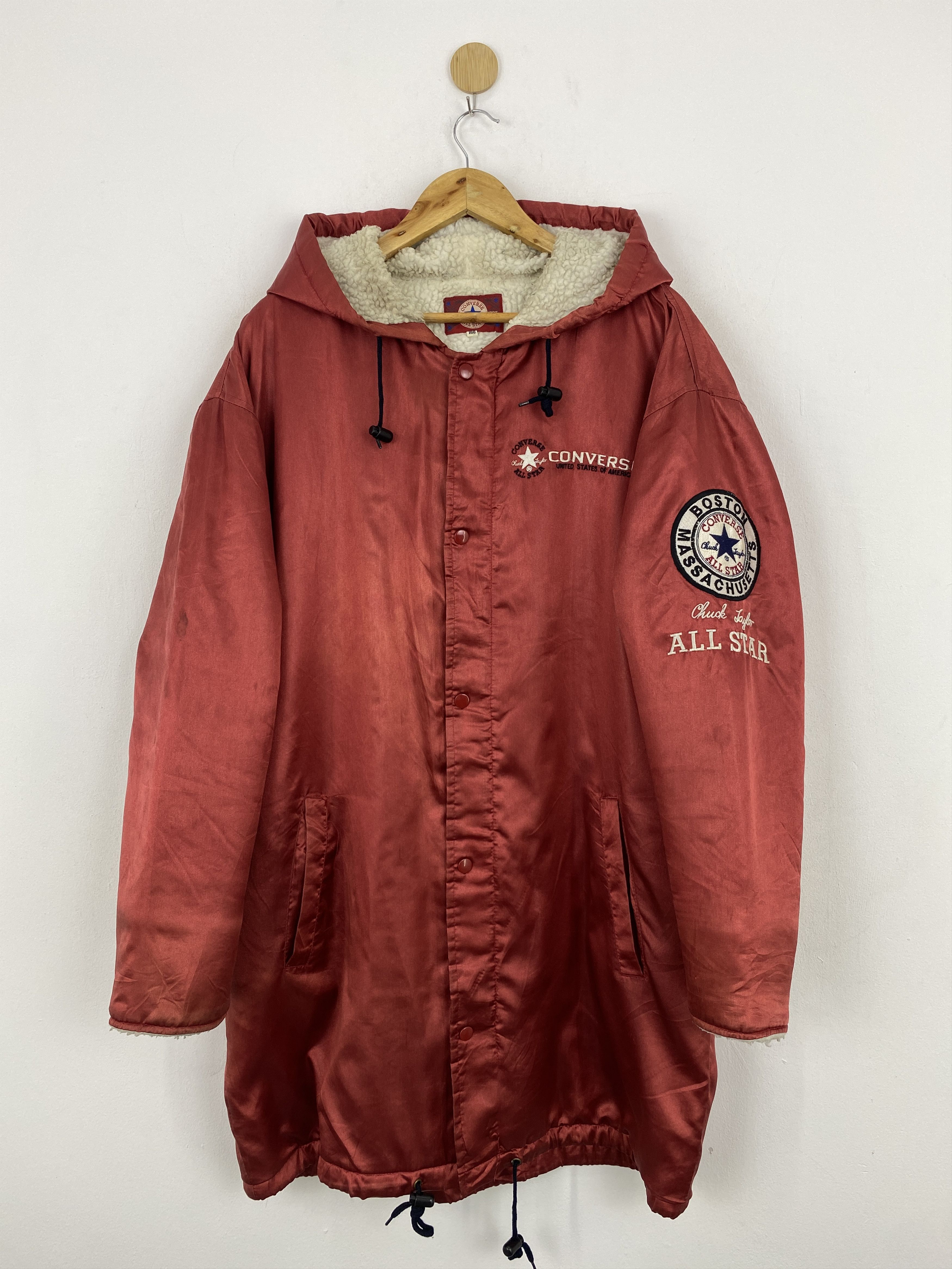Converse Vintage Converse All Star Big Logo Sherpa Long Jacket J1930 Size US XL / EU 56 / 4 - 2 Thumbnail
